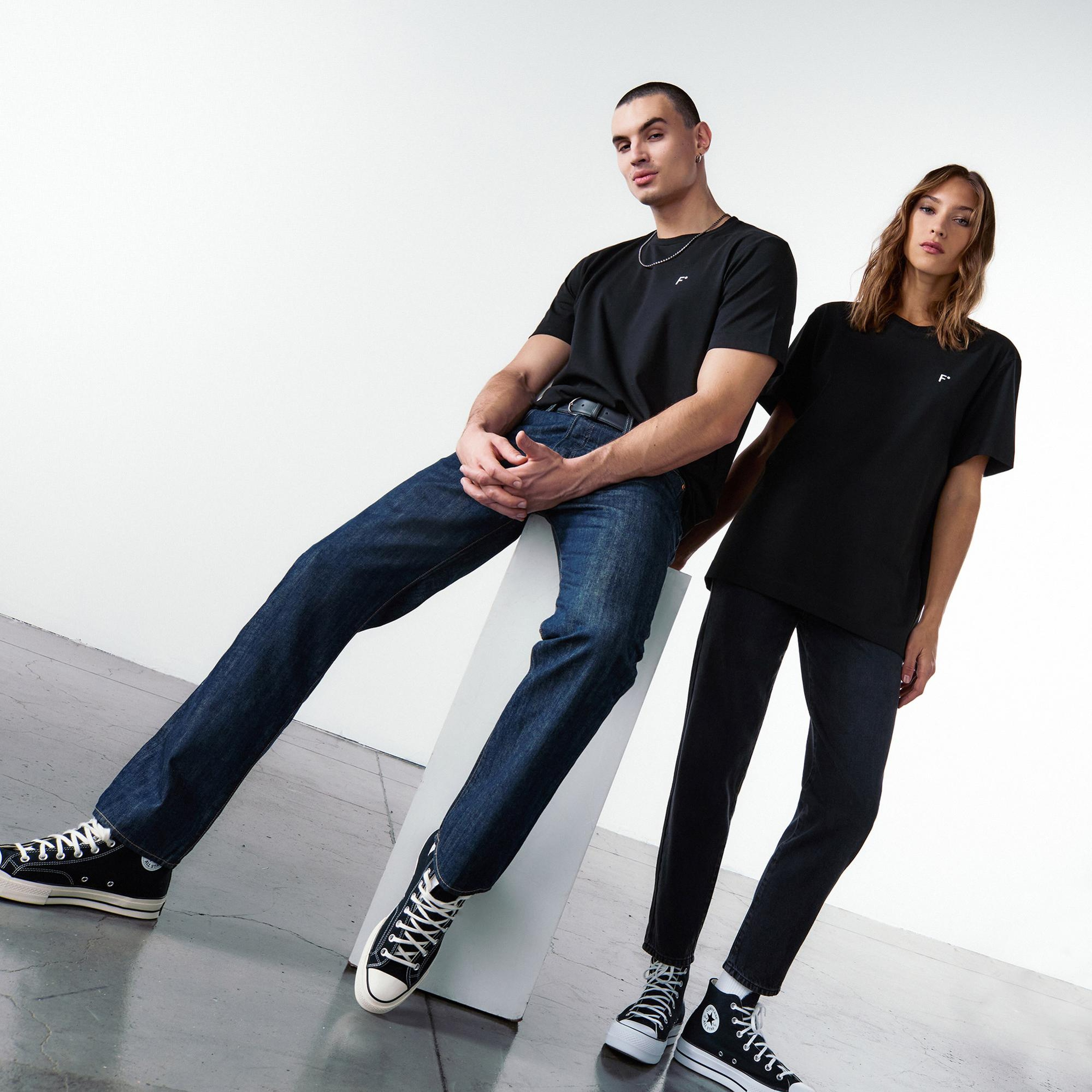 FashFed Unisex Siyah T-Shirt