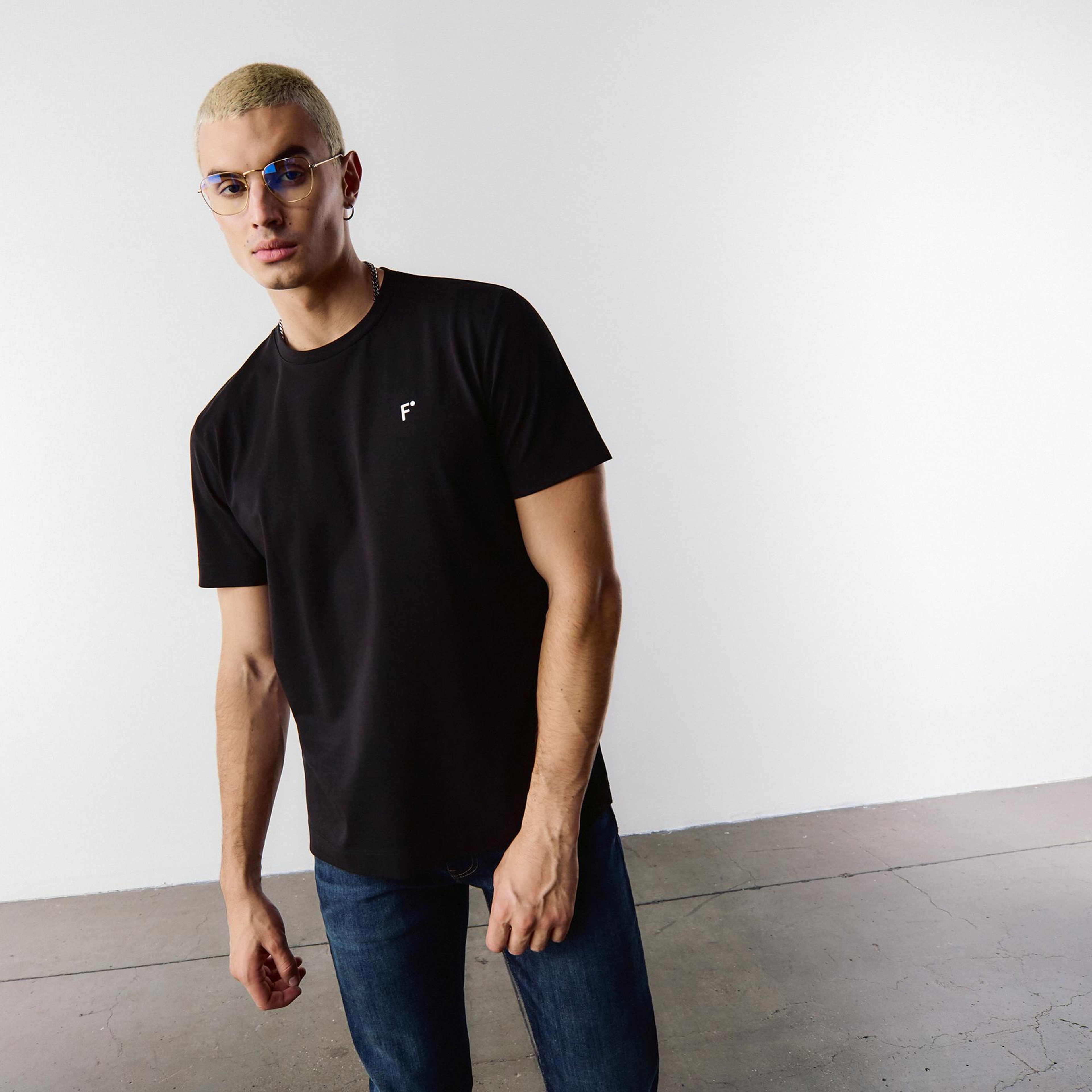 FashFed Unisex Siyah T-Shirt