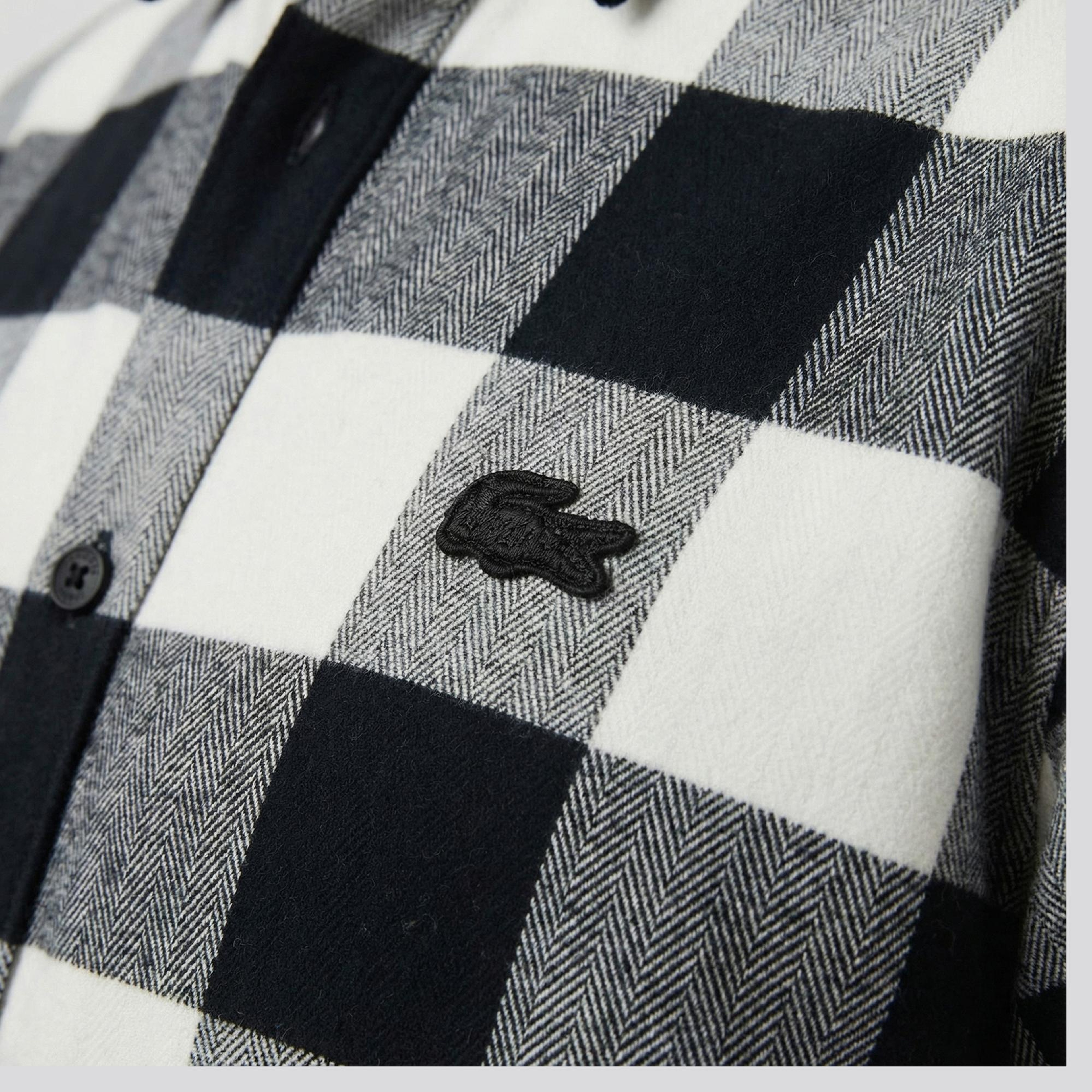 Lacoste Kadın Kareli Siyah Gömlek