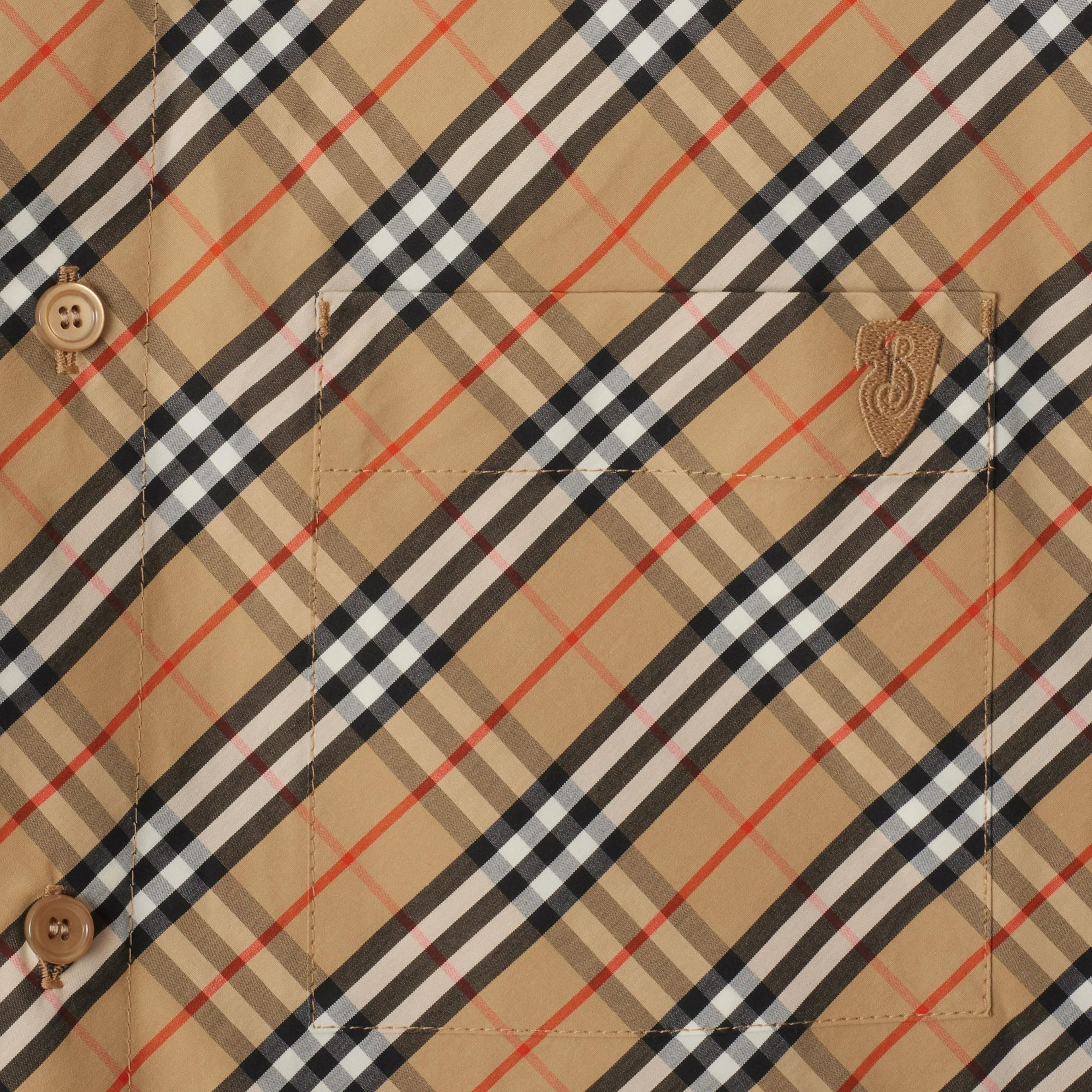 Burberry Tec Cropped Cotton Kadın Bej Gömlek