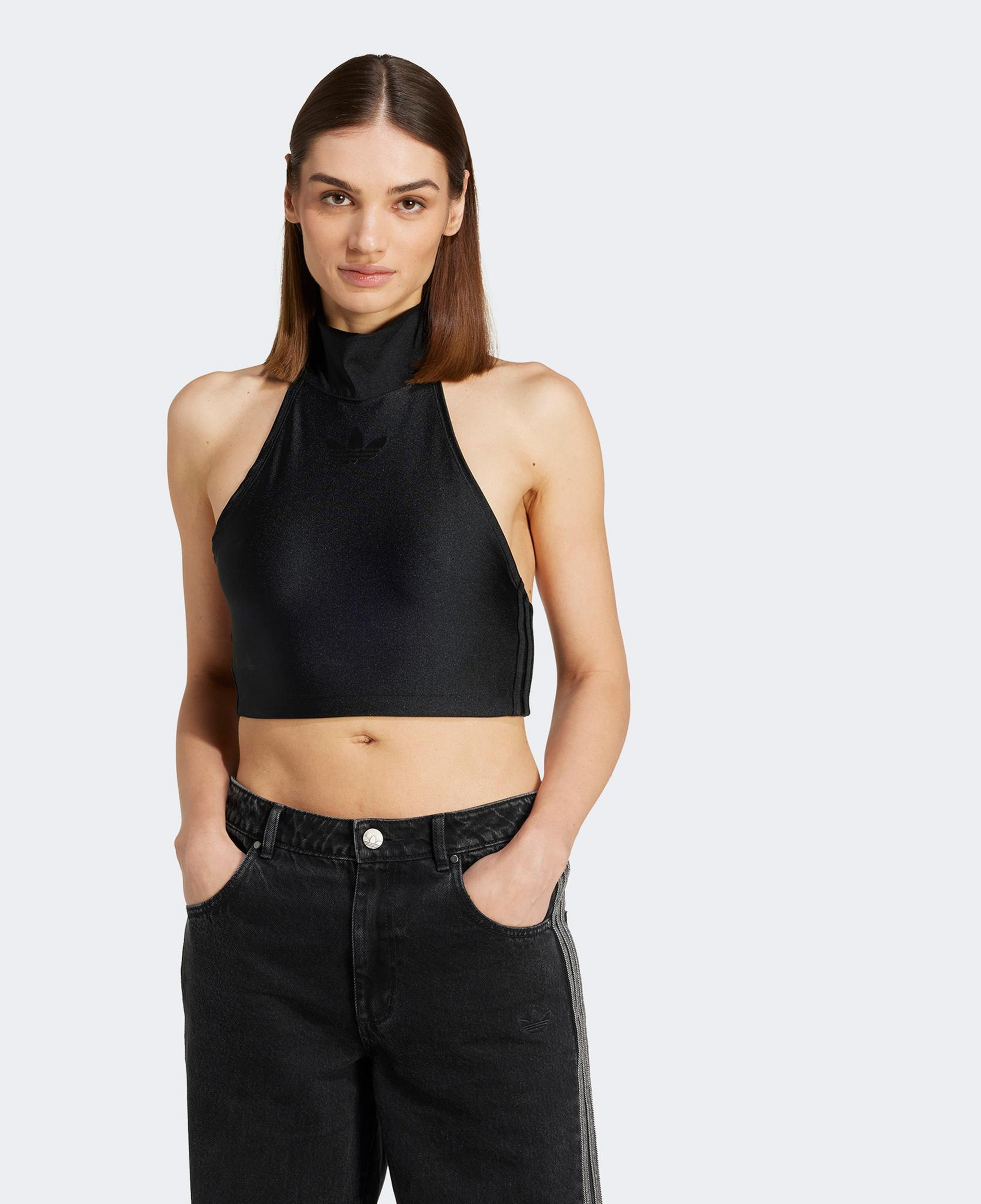 adidas Halterneck Crop Kadın Siyah Kolsuz T-Shirt