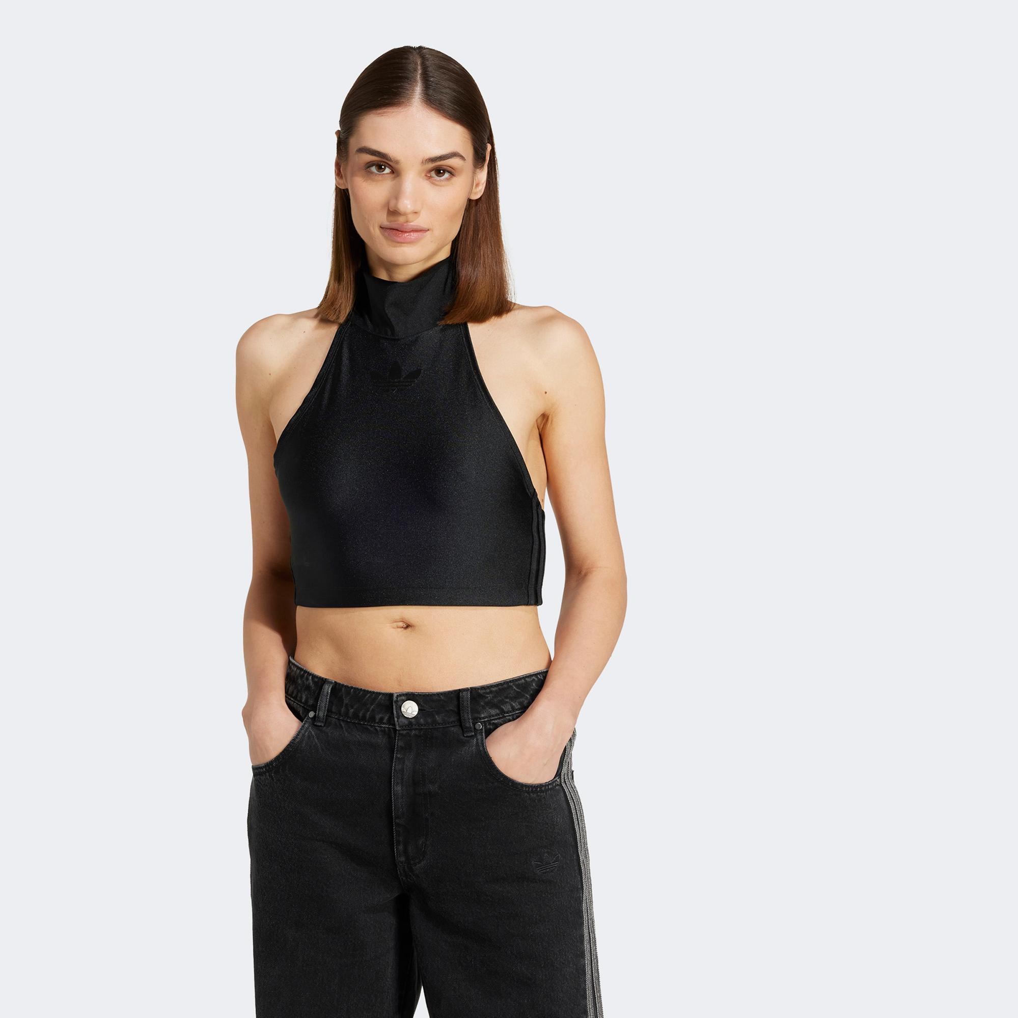 adidas Halterneck Crop Kadın Siyah Kolsuz T-Shirt