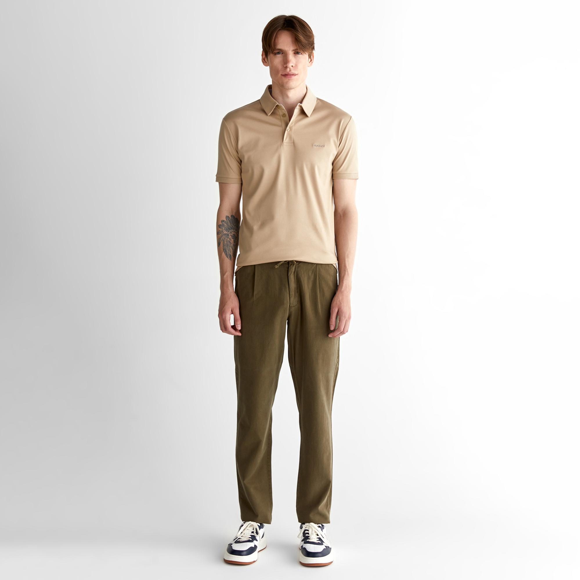 GANT Erkek Bej Slim Fit Polo