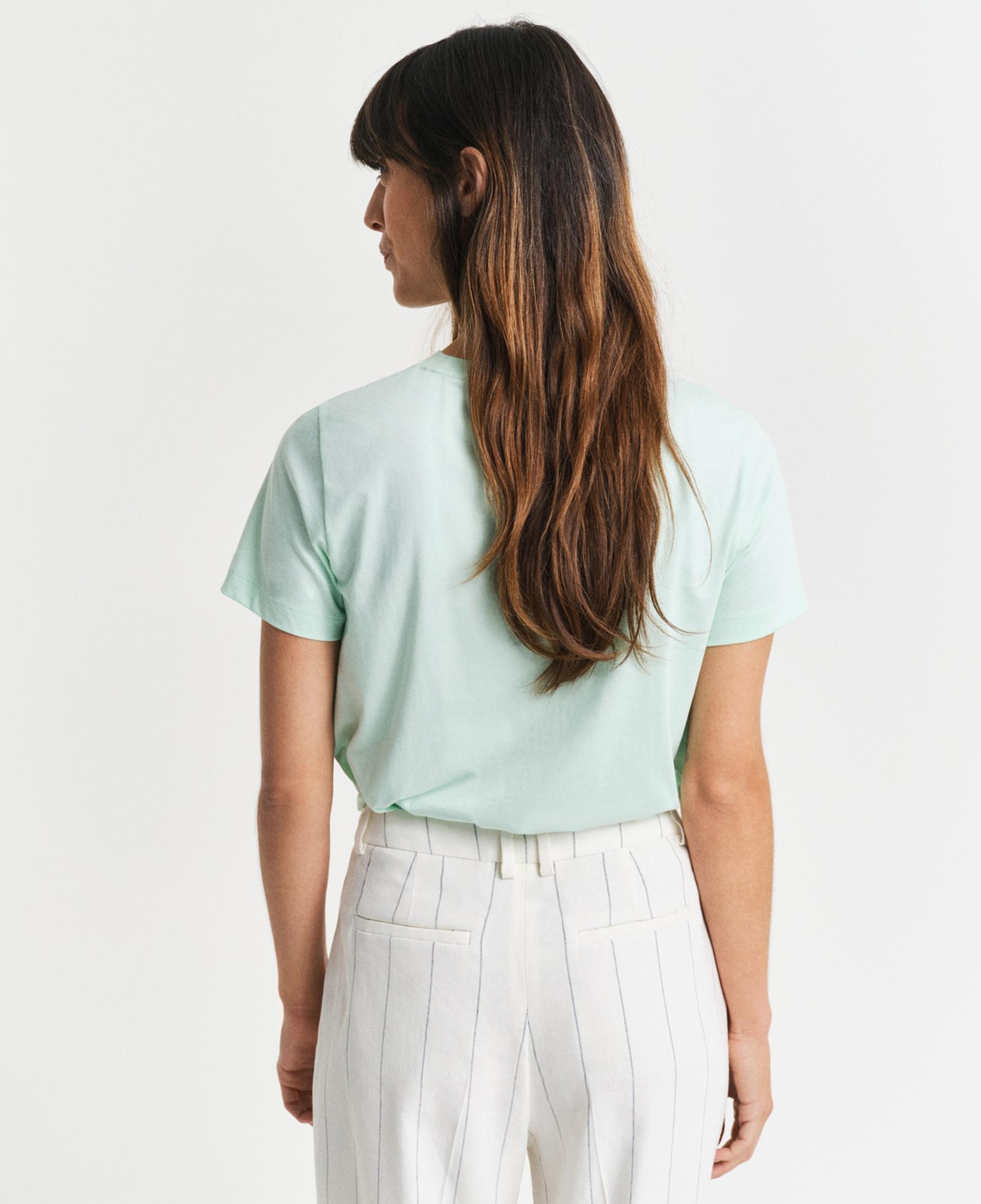 GANT Kadın Yeşil Regular Fit Bisiklet Yaka T-Shirt