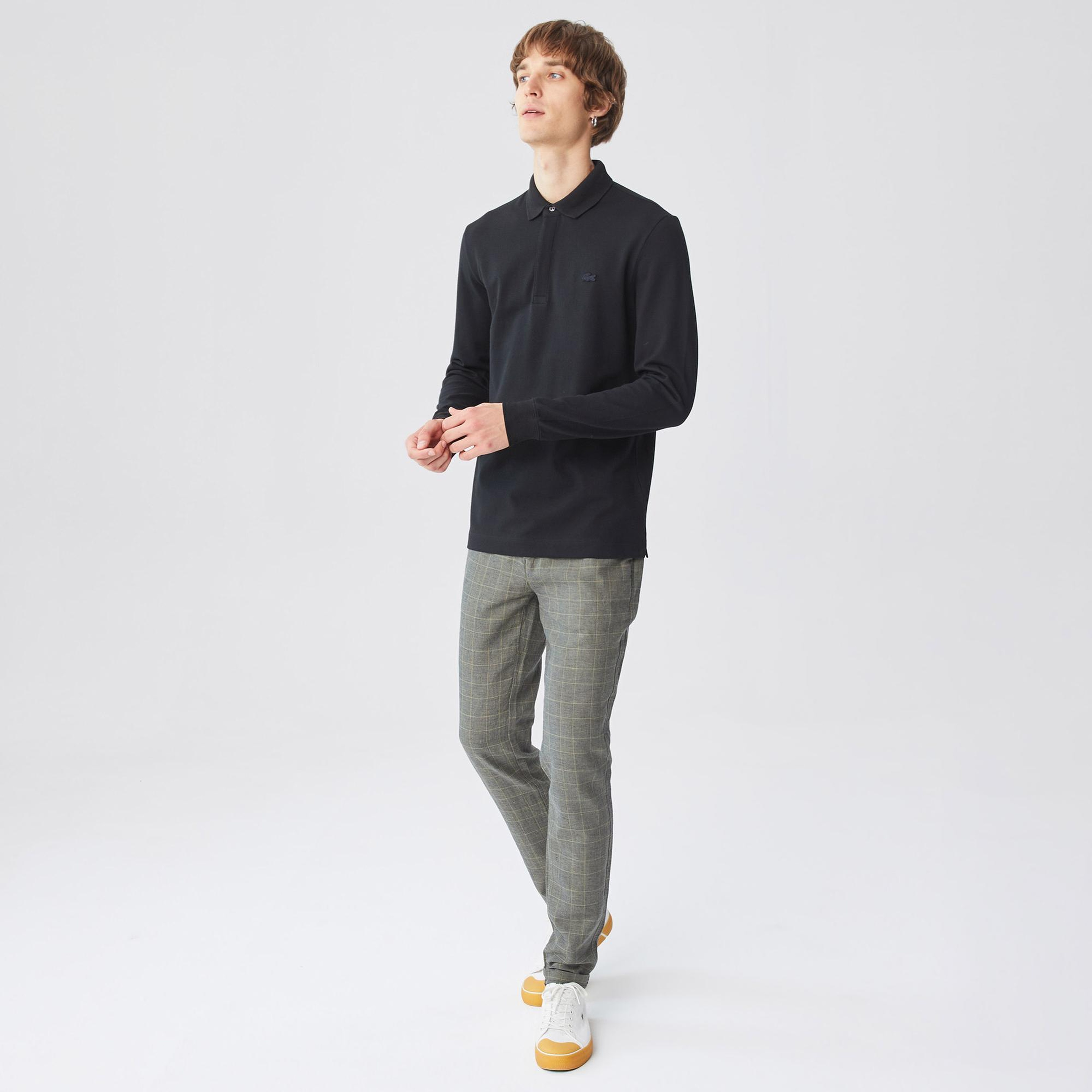 Lacoste Paris Erkek Regular Fit Uzun Kollu Siyah Polo