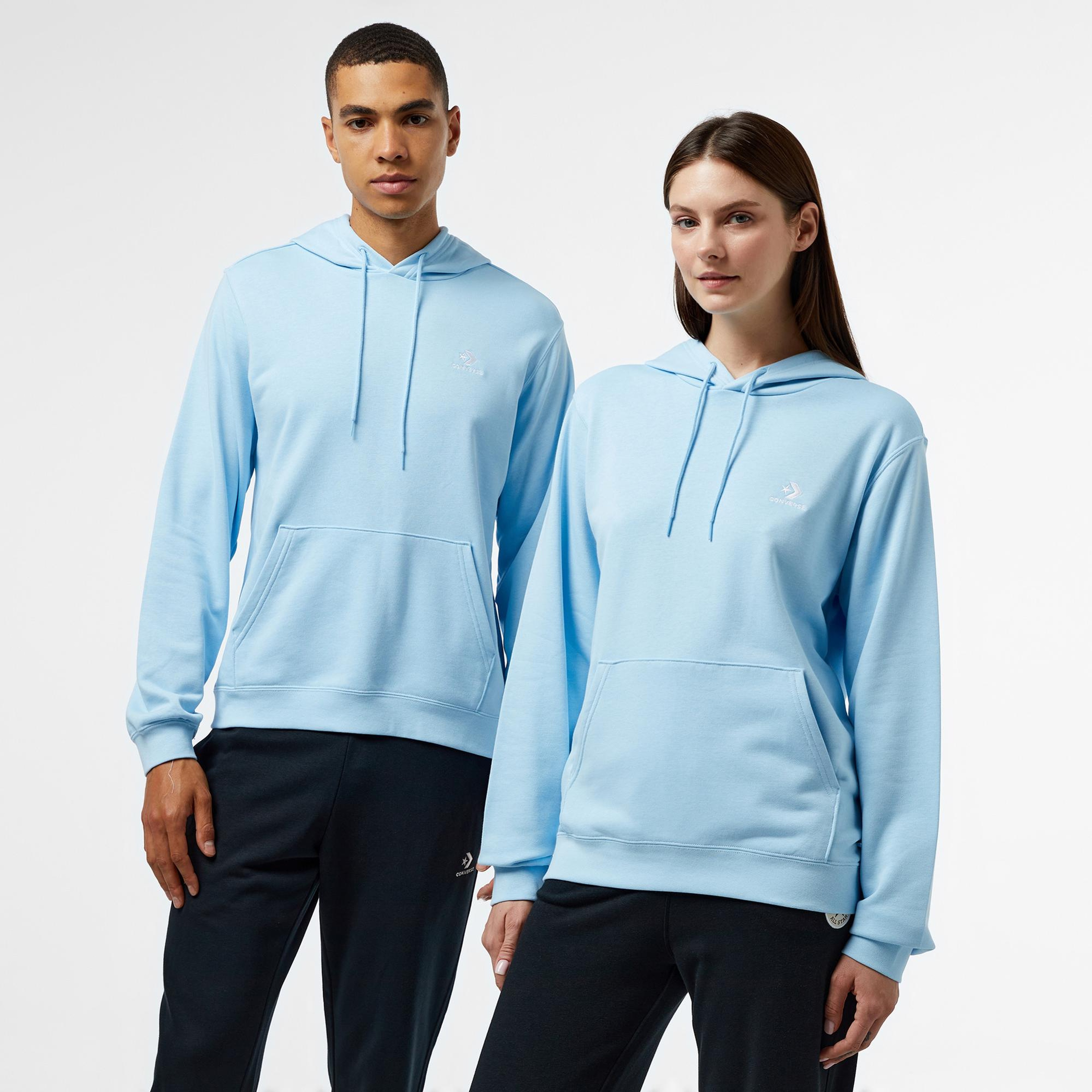 Converse Go-To Unisex Kapüşonlu Mavi Hoodie