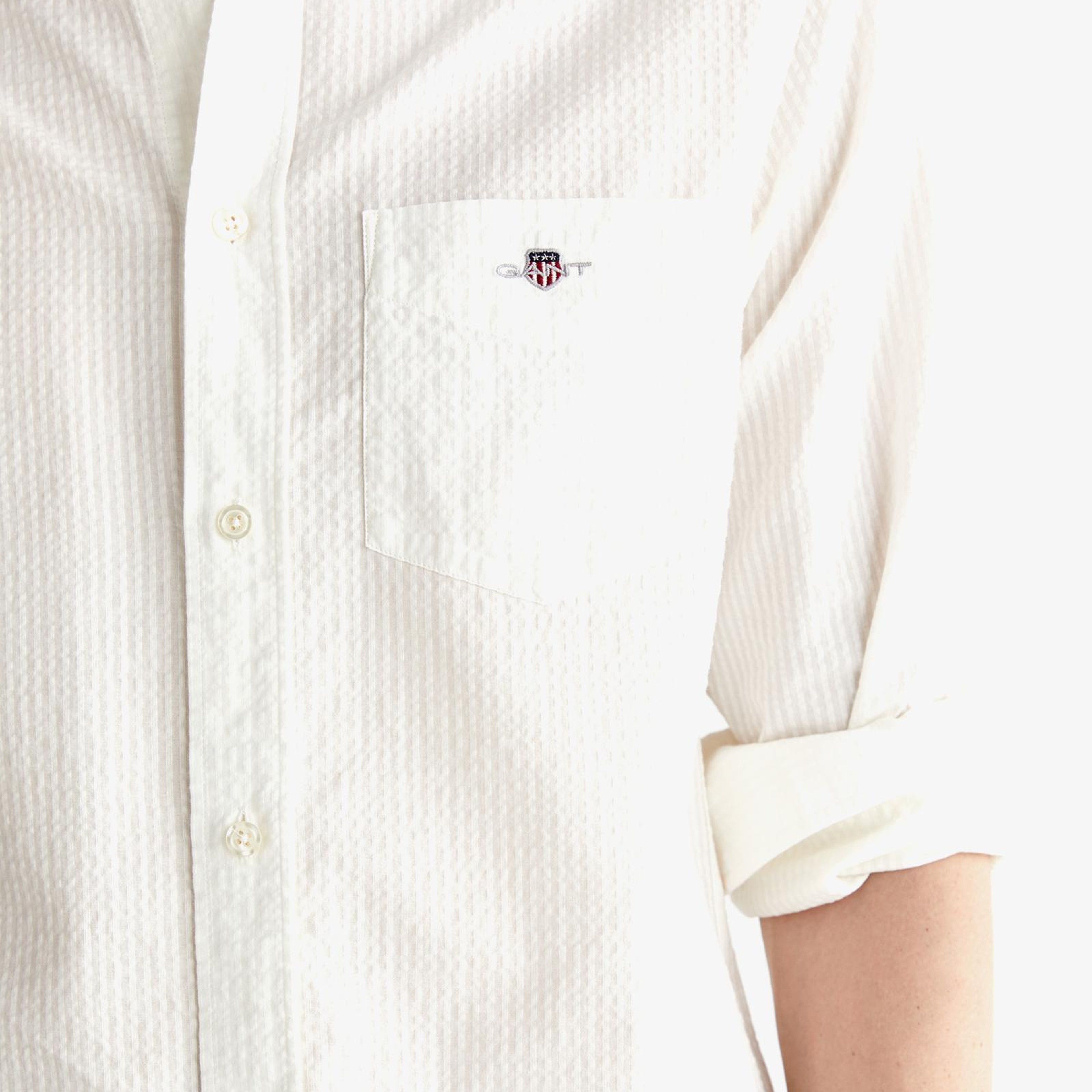 GANT Erkek Krem Regular Fit Düğmeli Yaka Gömlek