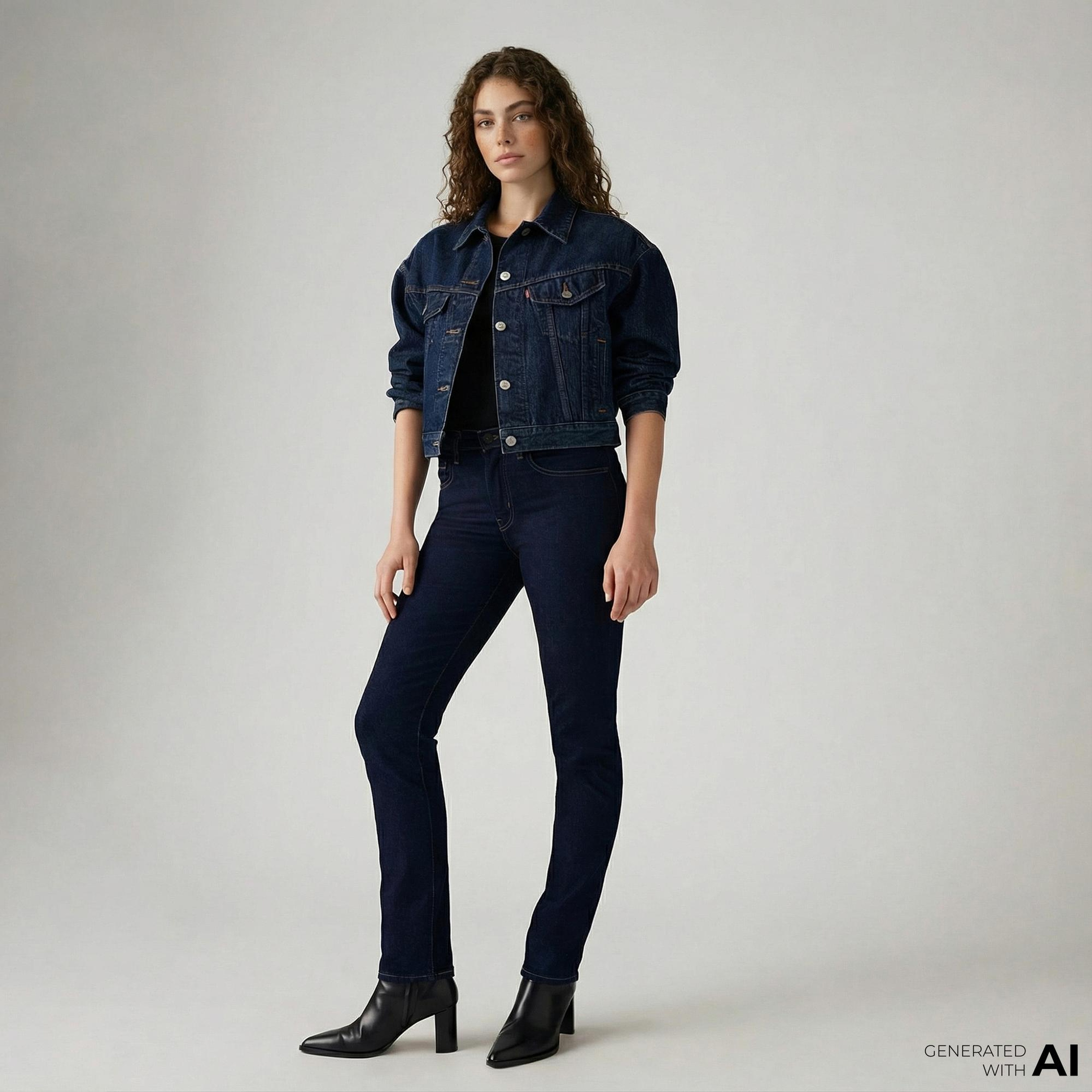 Levi's 724 High Rise Straight Blue Wave Rinse Kadın Lacivert Jean