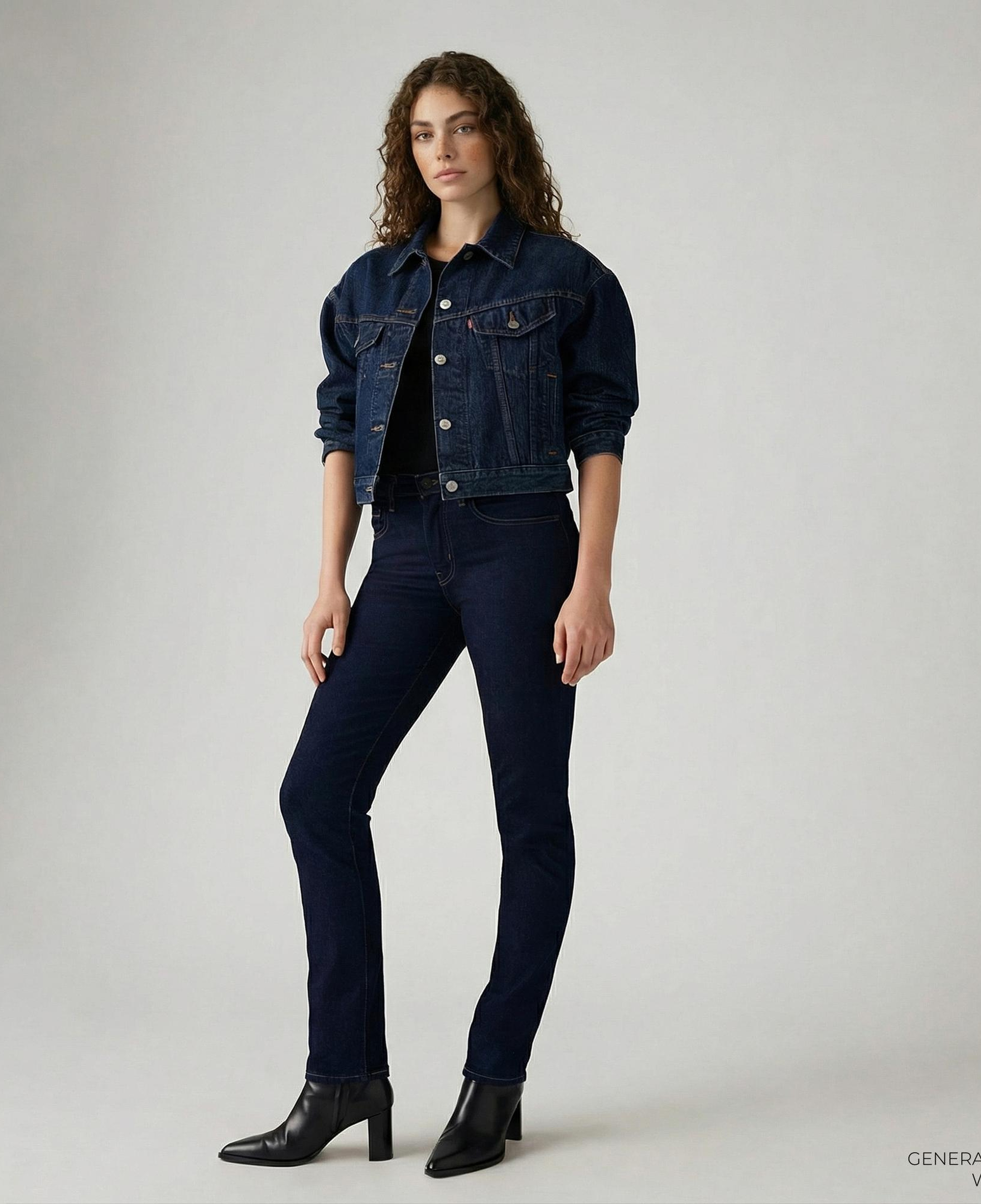 Levi's 724 High Rise Straight Blue Wave Rinse Kadın Lacivert Jean