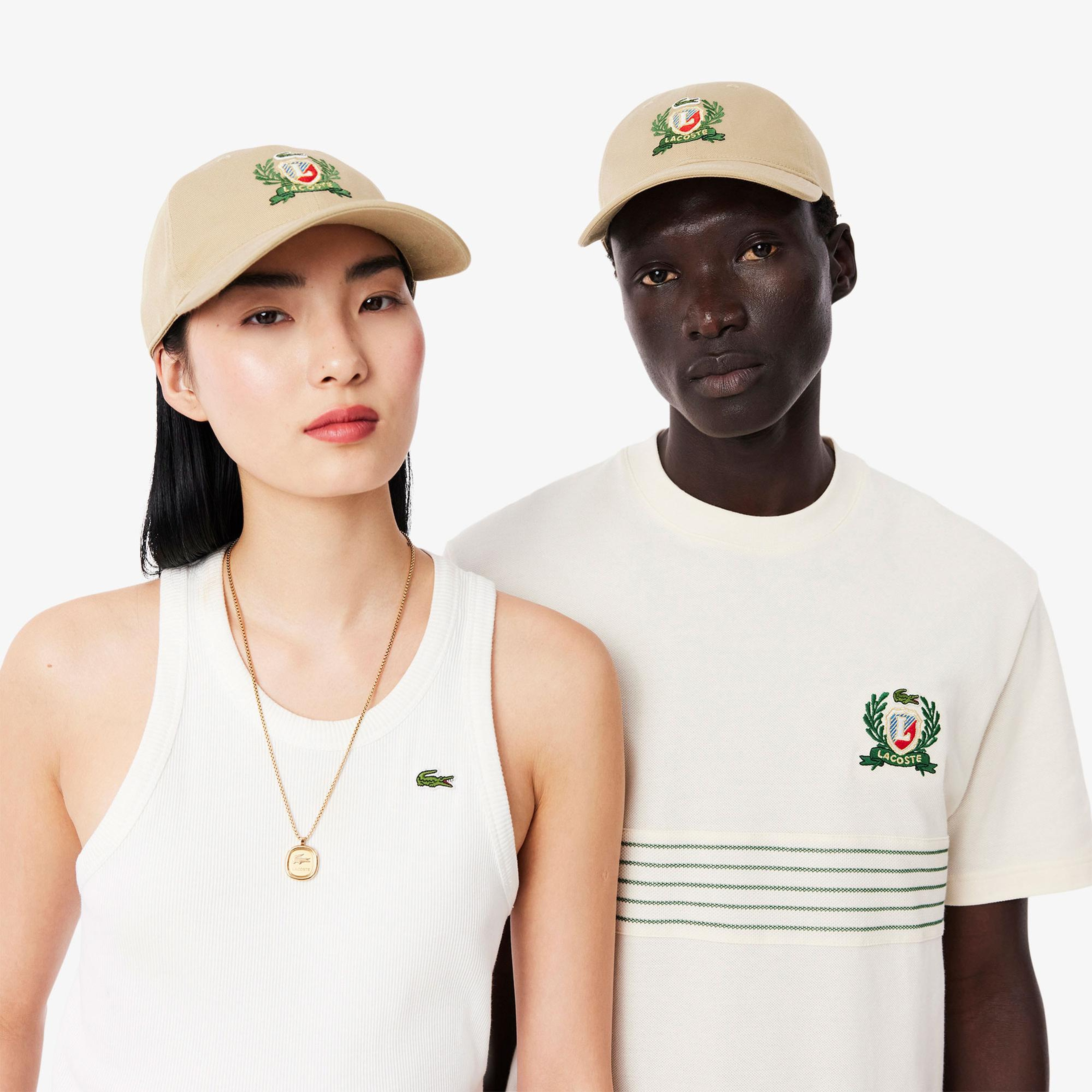 Lacoste Unisex Baskılı Bej Şapka