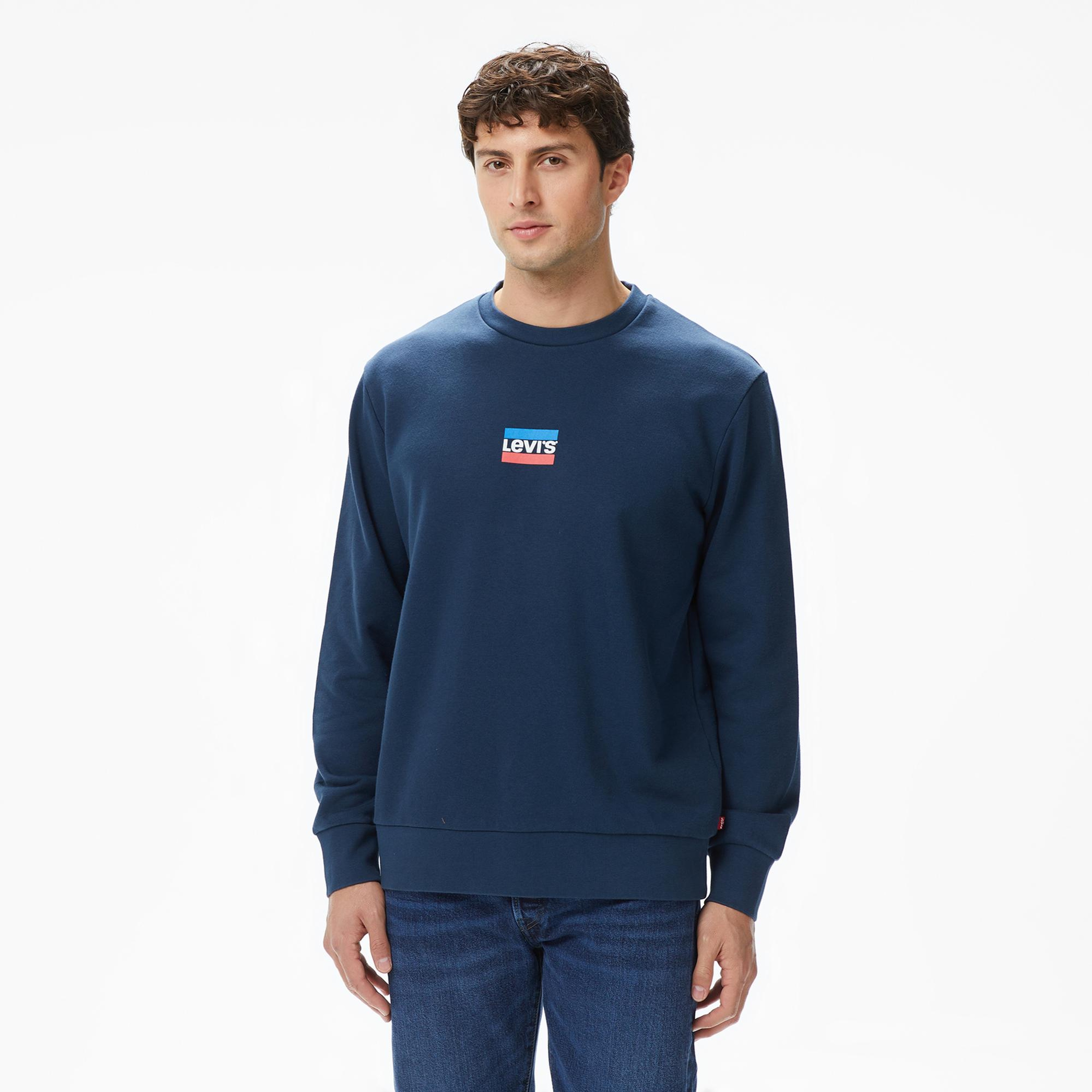 Levi's Graphic Crew Erkek Mavi Sweatshirt