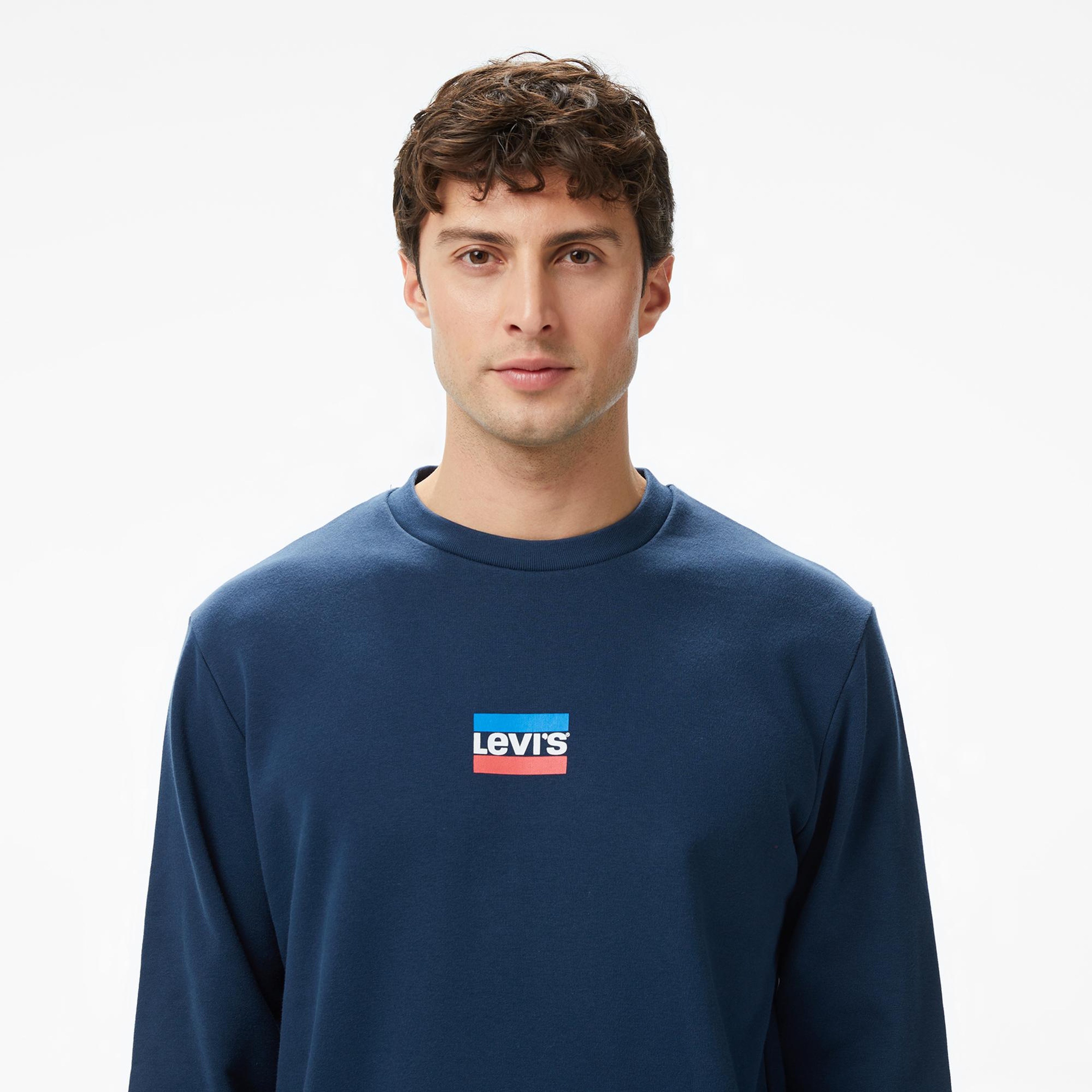 Levi's Graphic Crew Erkek Mavi Sweatshirt
