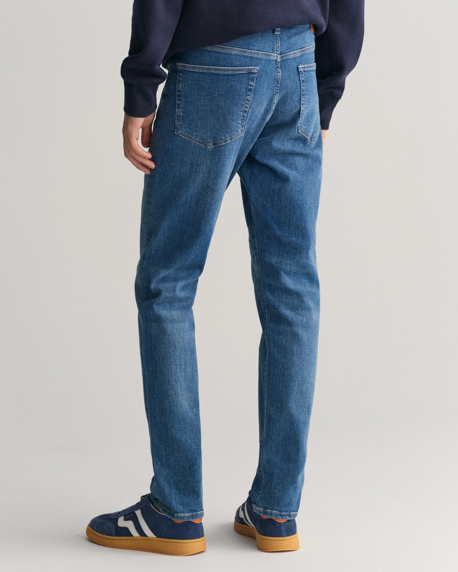 GANT Erkek Mavi Extra Slim Fit Jean Pantolon
