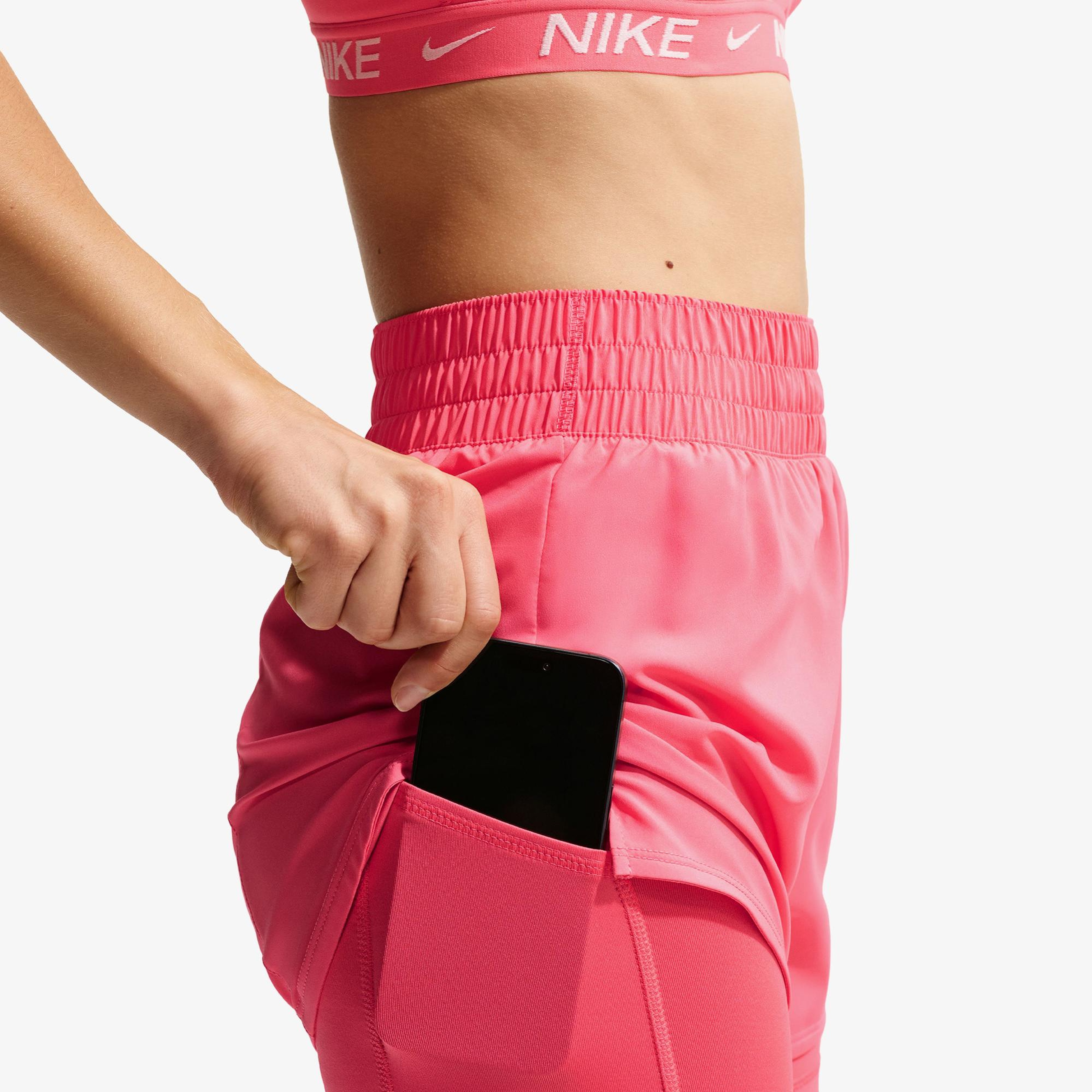 Nike Dri-Fit One Yüksek Belli 8 cm Kadın Pembe Şort