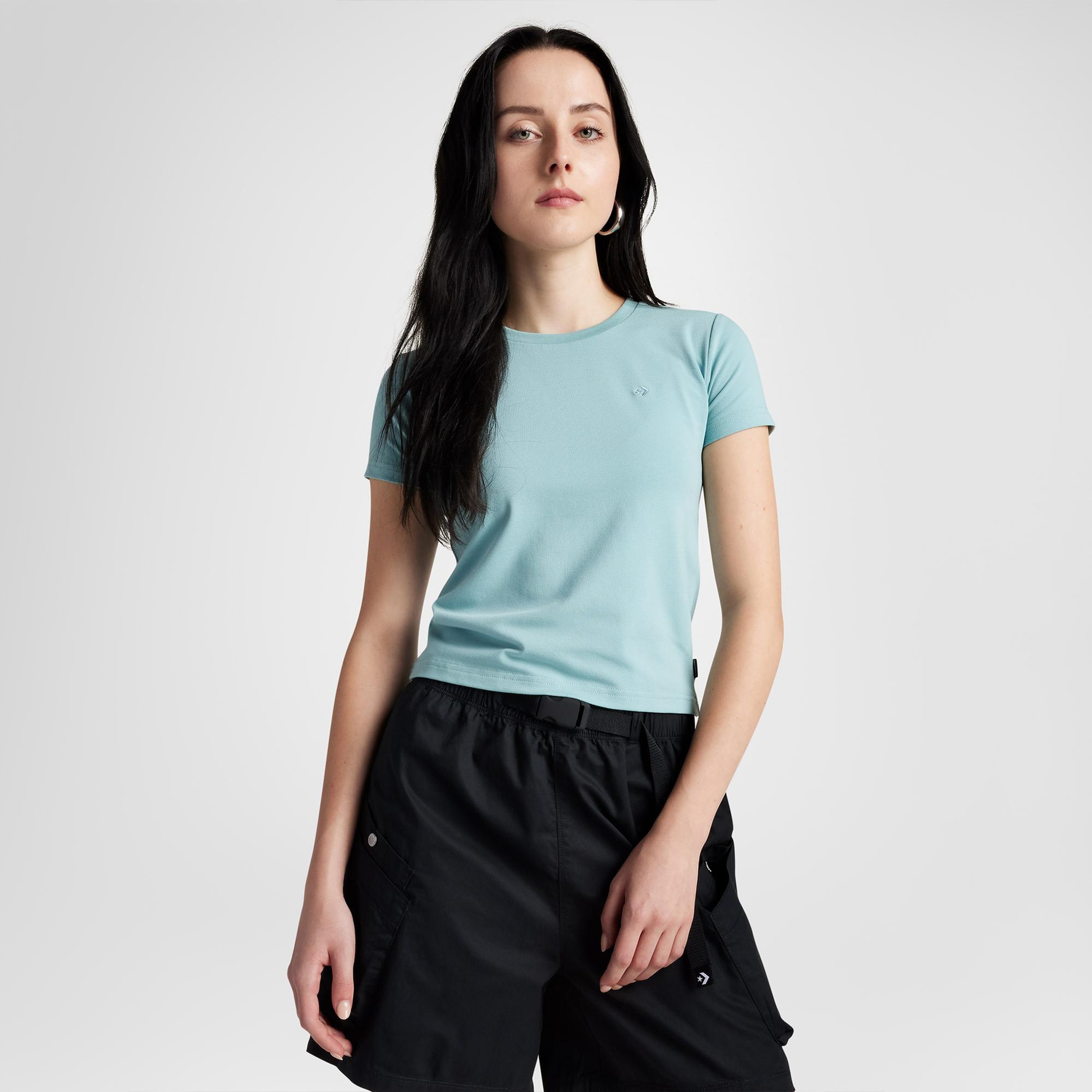 Converse Slim Fit Kadın Açık Mavi T-Shirt