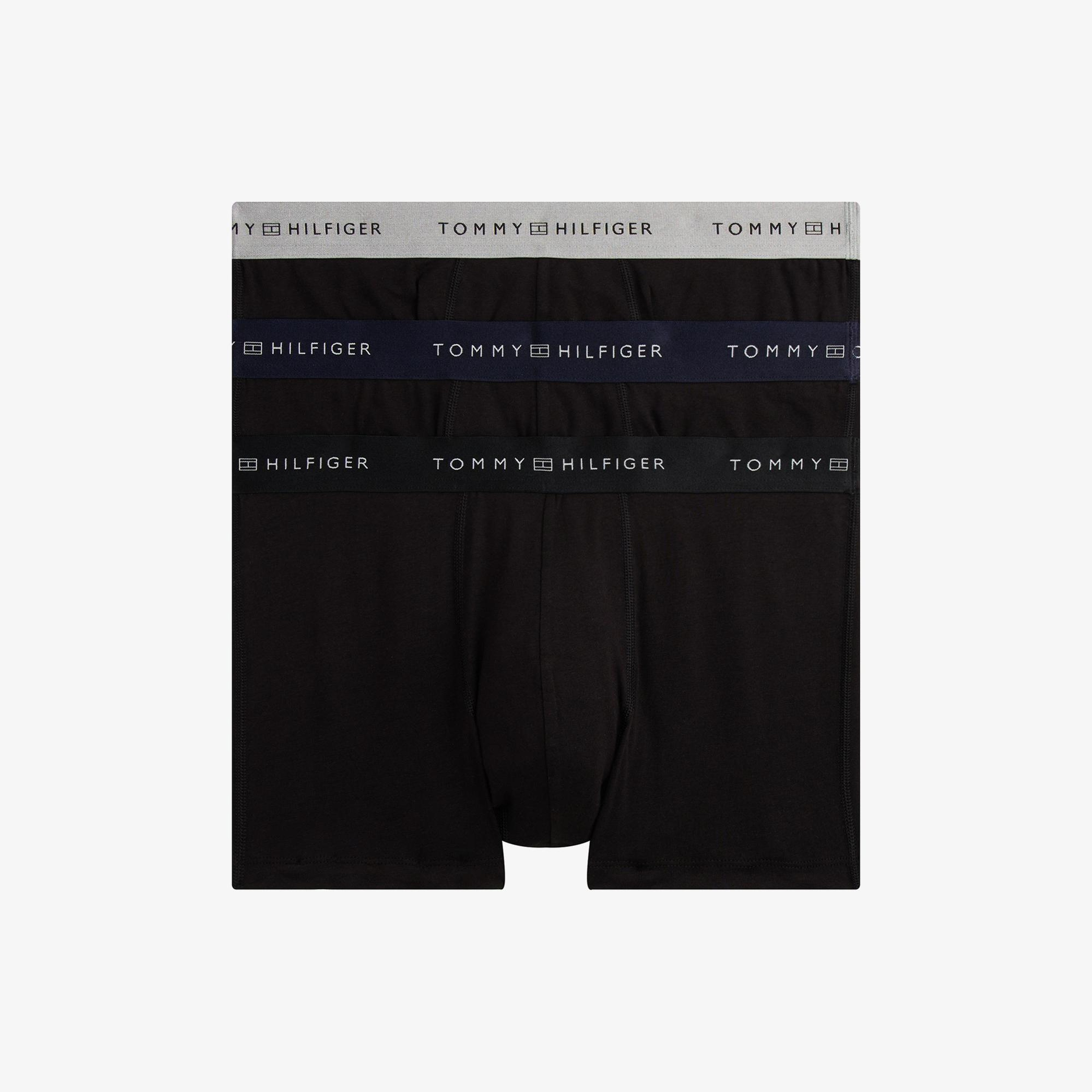 Tommy Hilfiger Trunk Metallic Erkek 3'lü Siyah Boxer