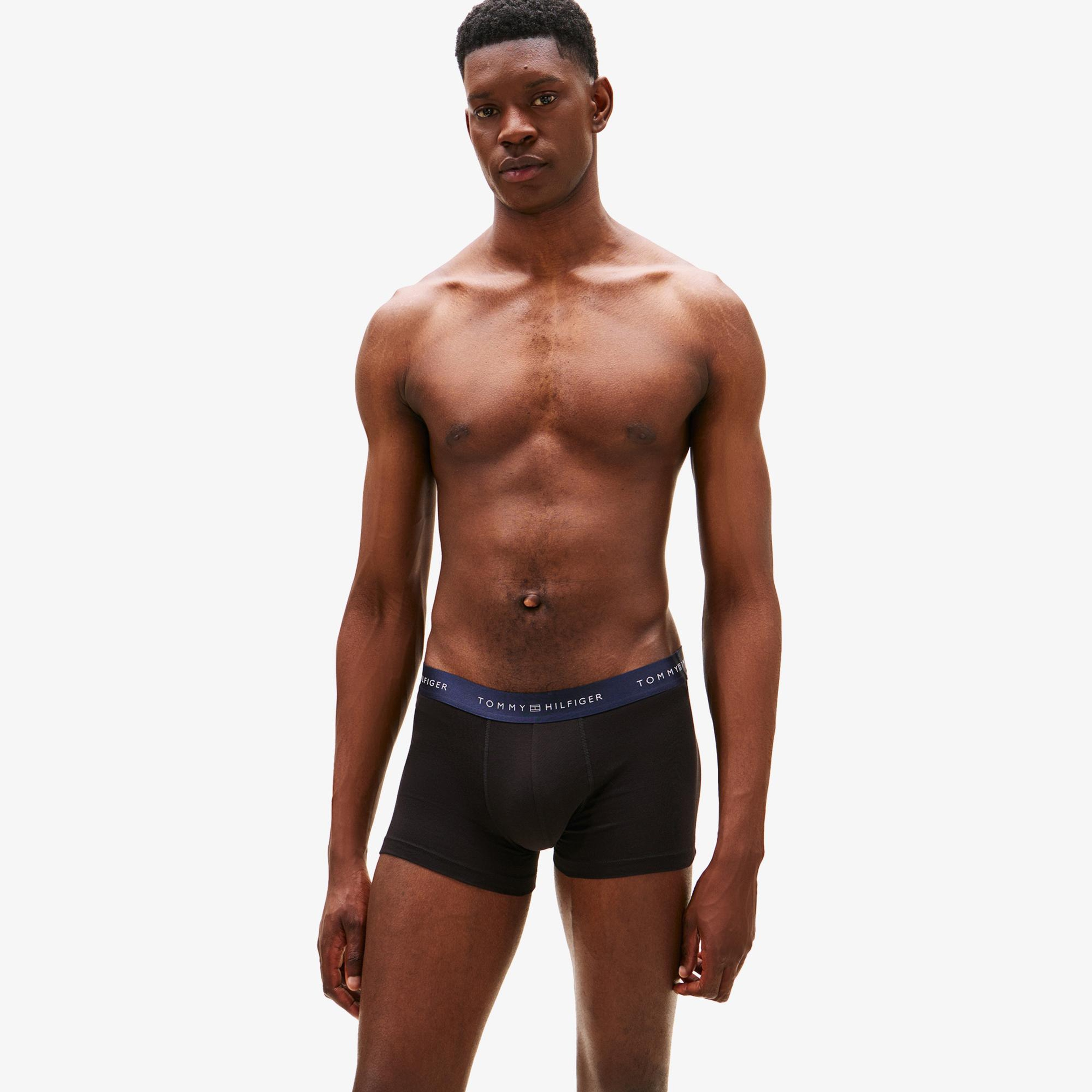 Tommy Hilfiger Trunk Metallic Erkek 3'lü Siyah Boxer