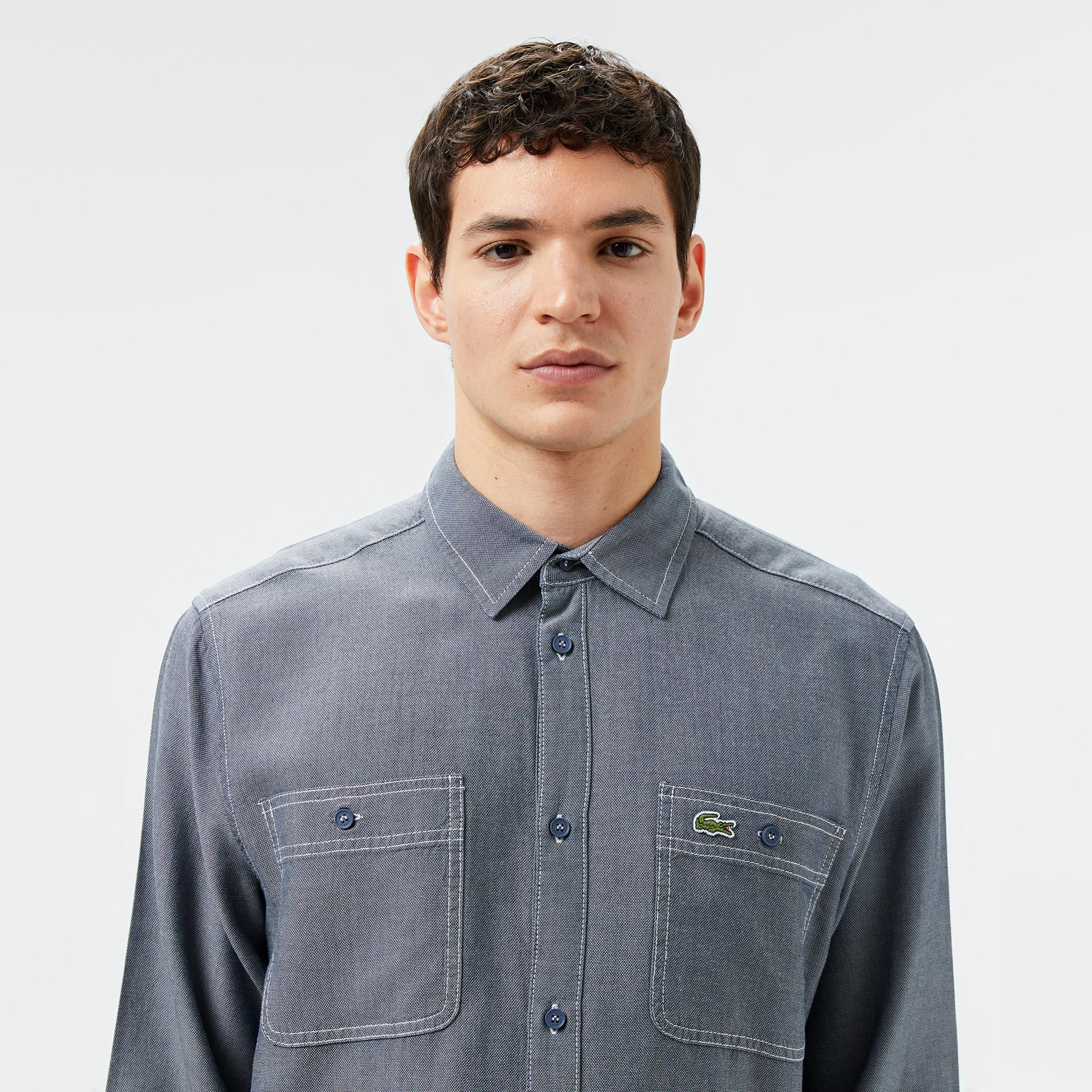 Lacoste Erkek Regular Fit Liyosel Koyu Mavi Gömlek