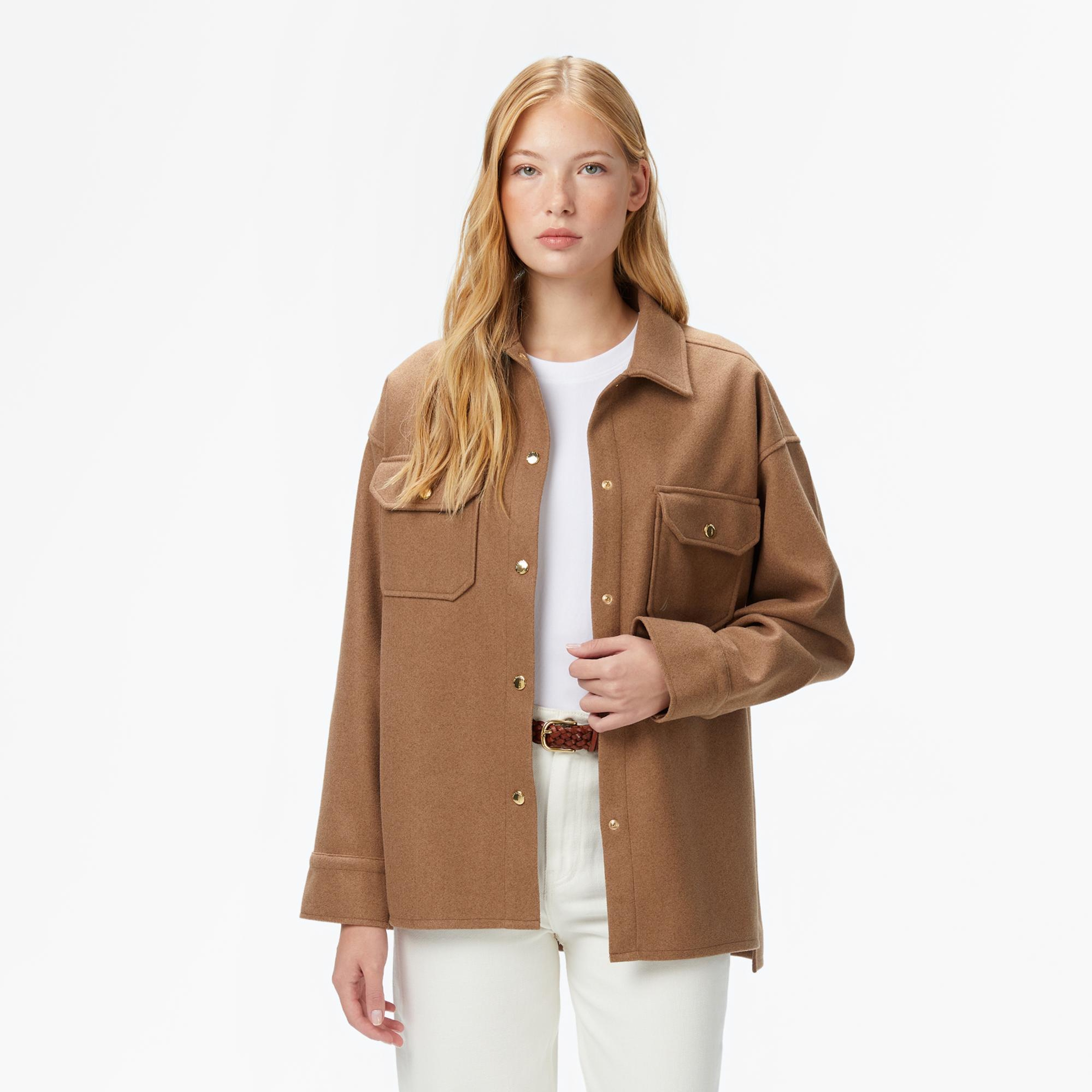 Nautica Kadın Kahverengi Regular Fit Gömlek