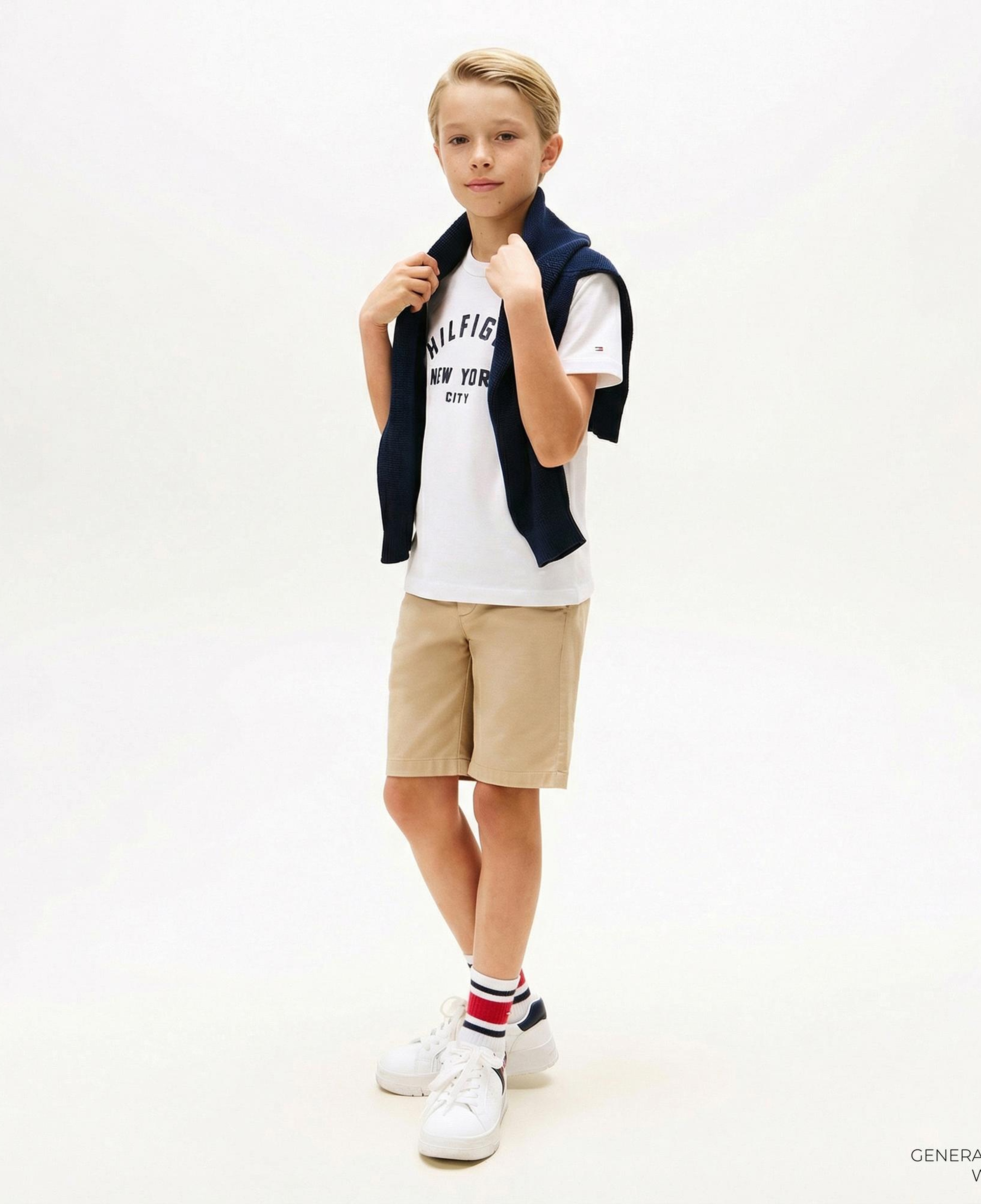 Tommy Hilfiger Curved Graphic Çocuk Beyaz T-Shirt