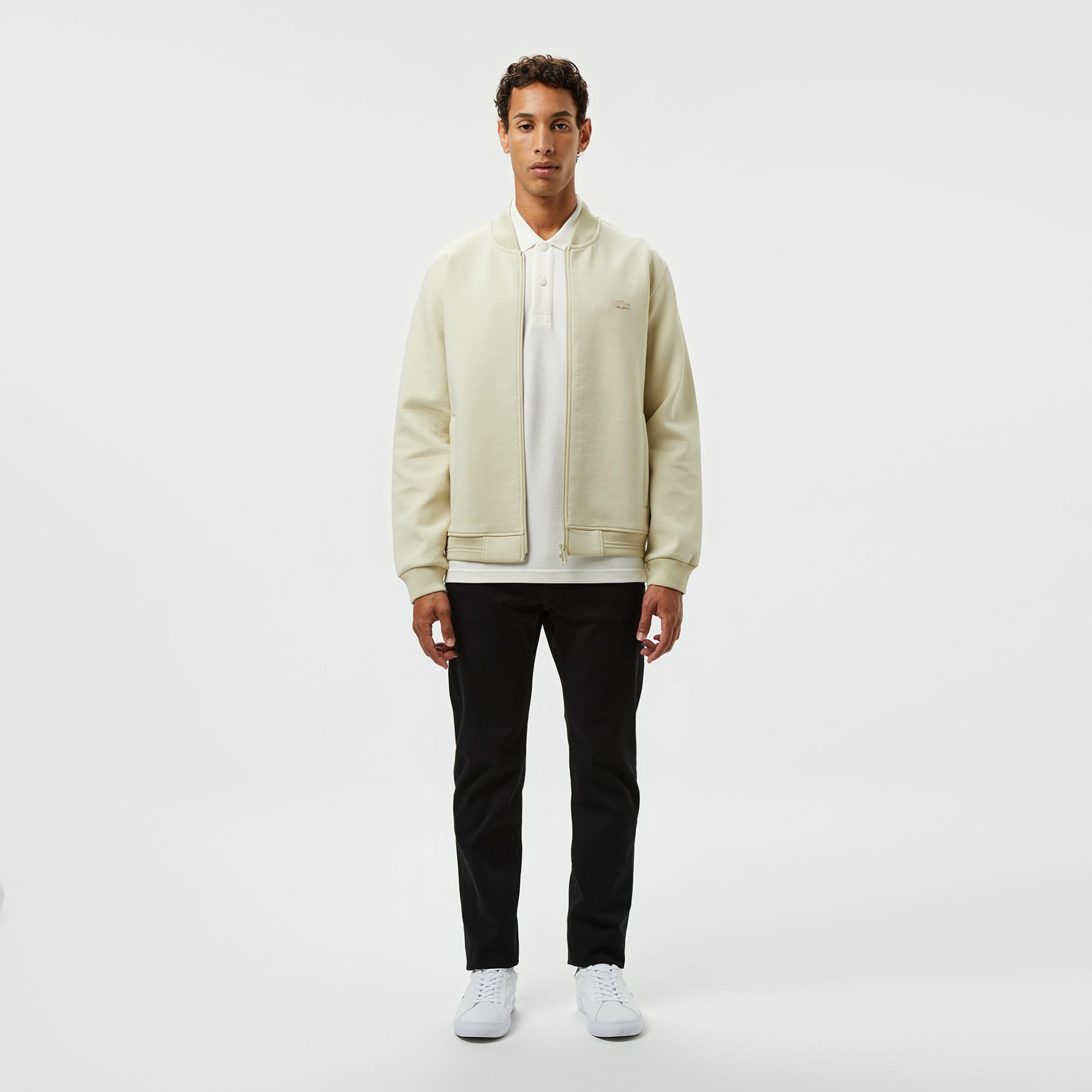 Lacoste Erkek Fermuarlı Bej Sweatshirt