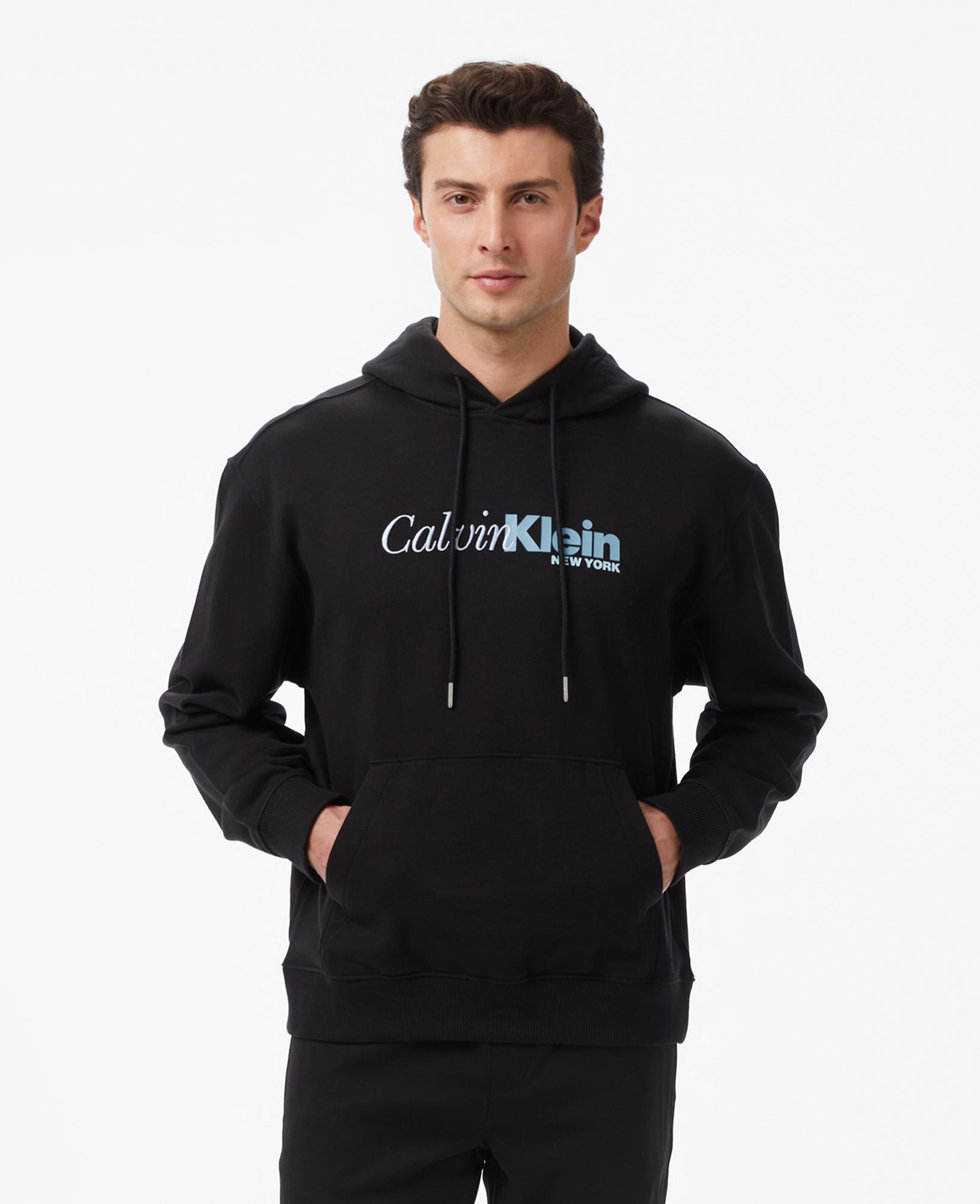 Calvin Klein Terry Cursive Graphic Erkek Siyah Sweatshirt