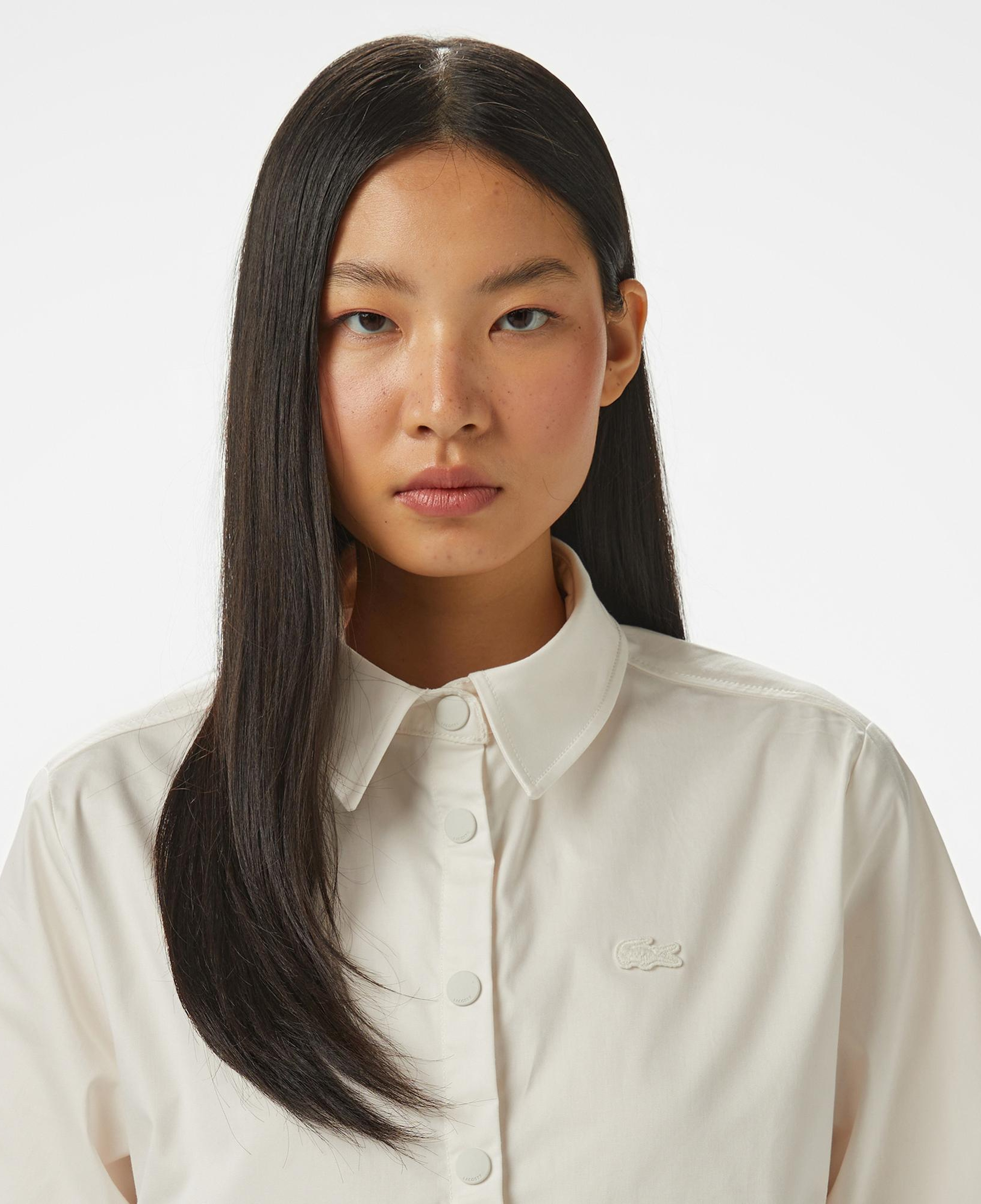 Lacoste Kadın Regular Fit Yarım Kol Krem Gömlek