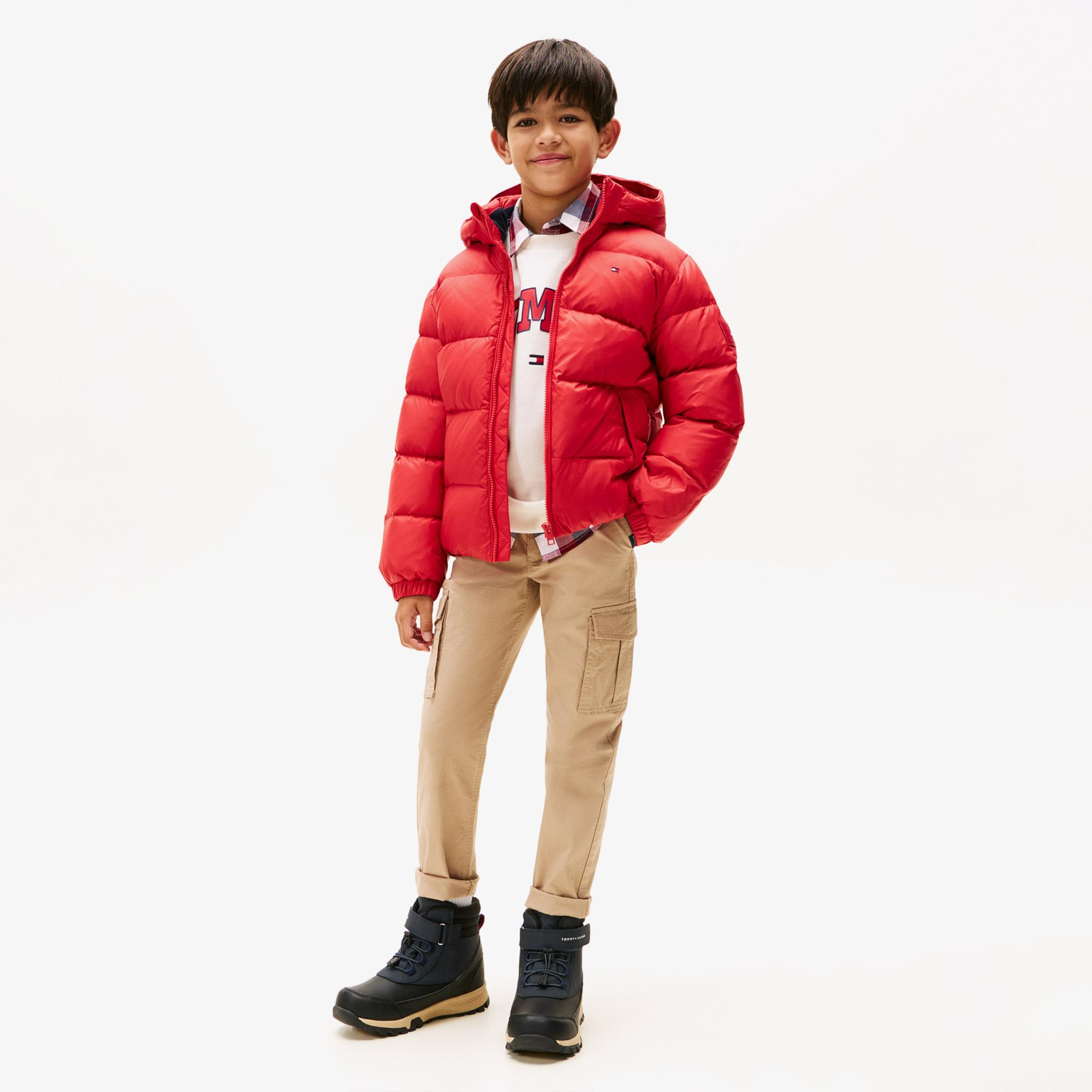 Tommy Hilfiger Essential Down Çocuk Puffer Kırmızı Mont