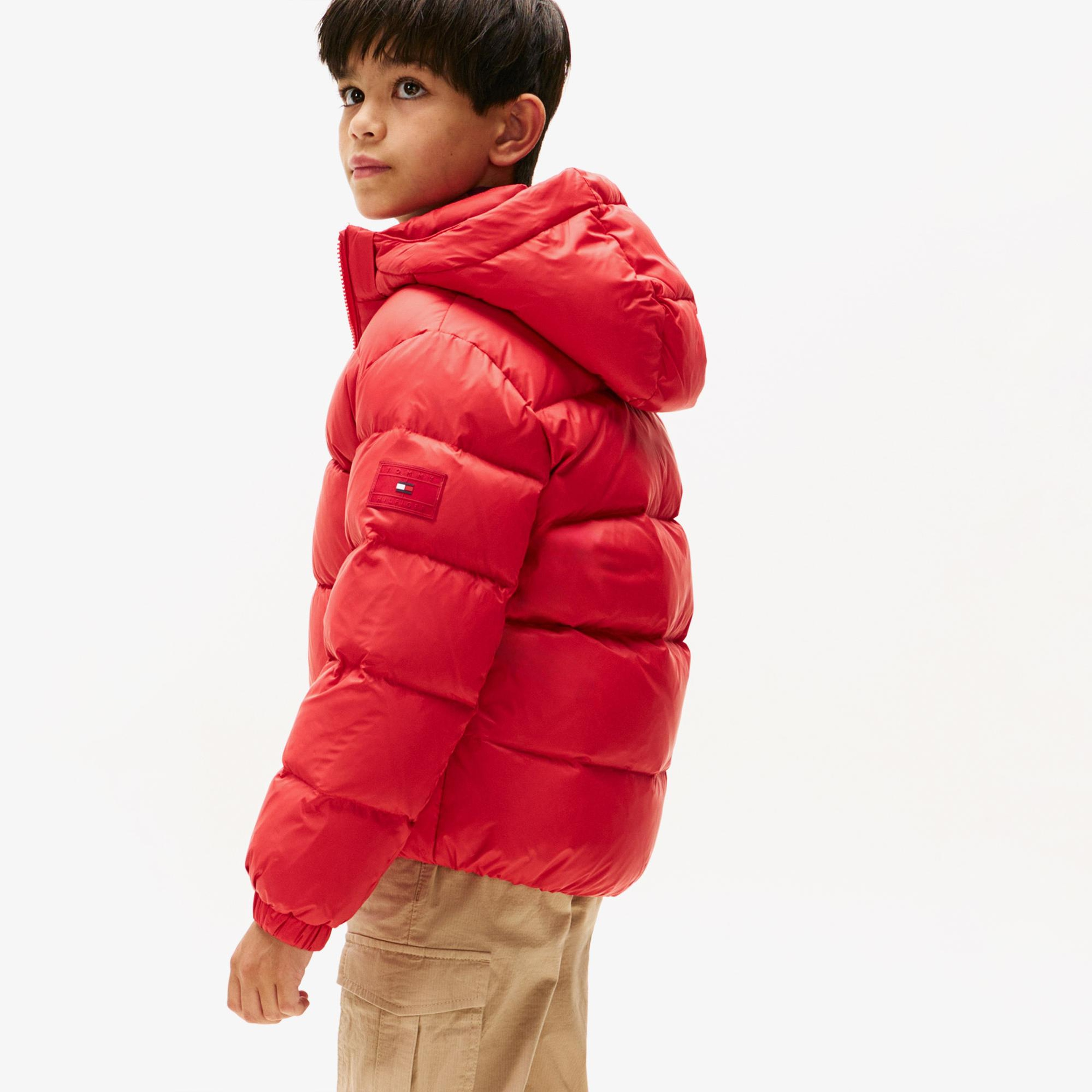 Tommy Hilfiger Essential Down Çocuk Puffer Kırmızı Mont