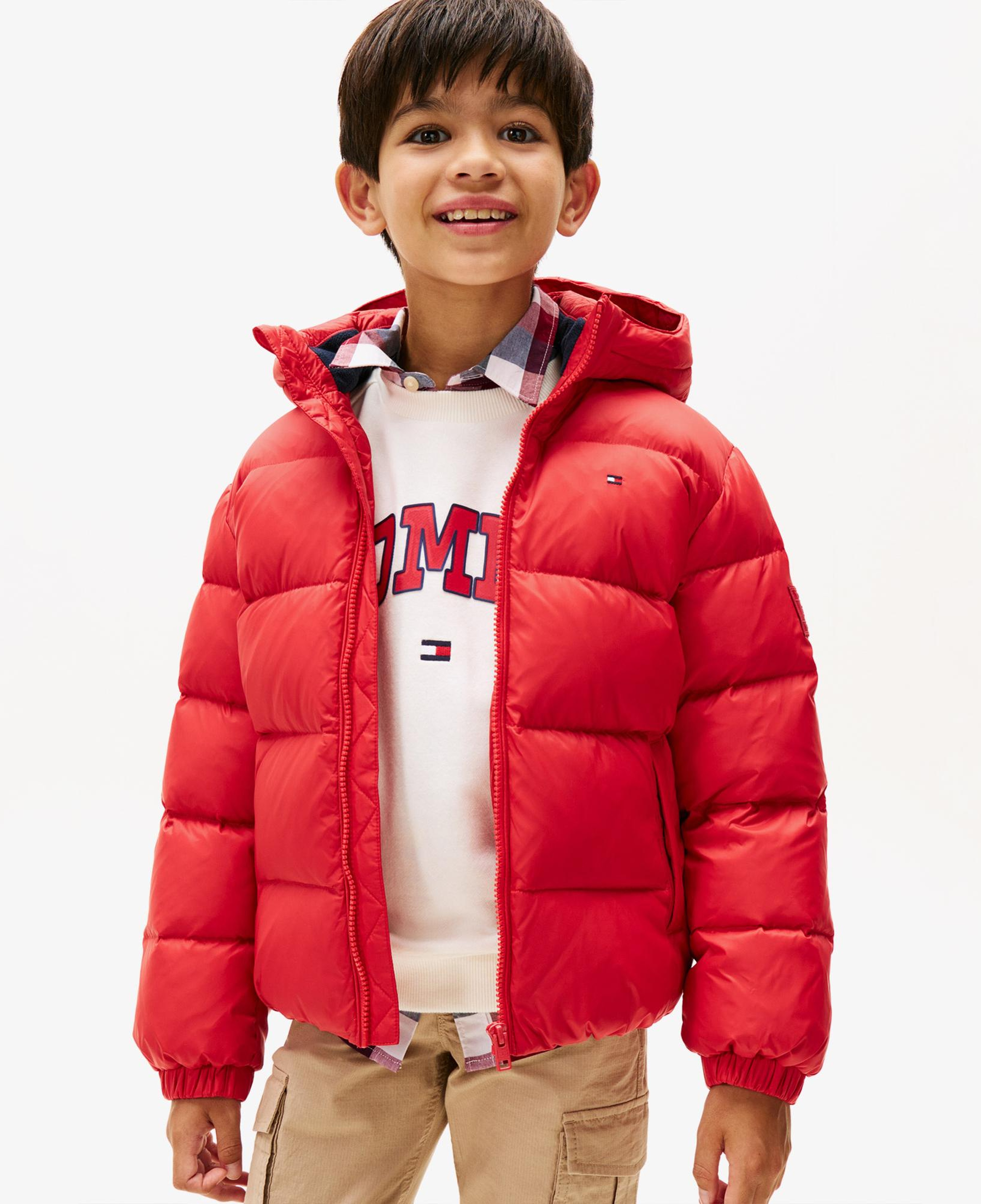 Tommy Hilfiger Essential Down Çocuk Puffer Kırmızı Mont