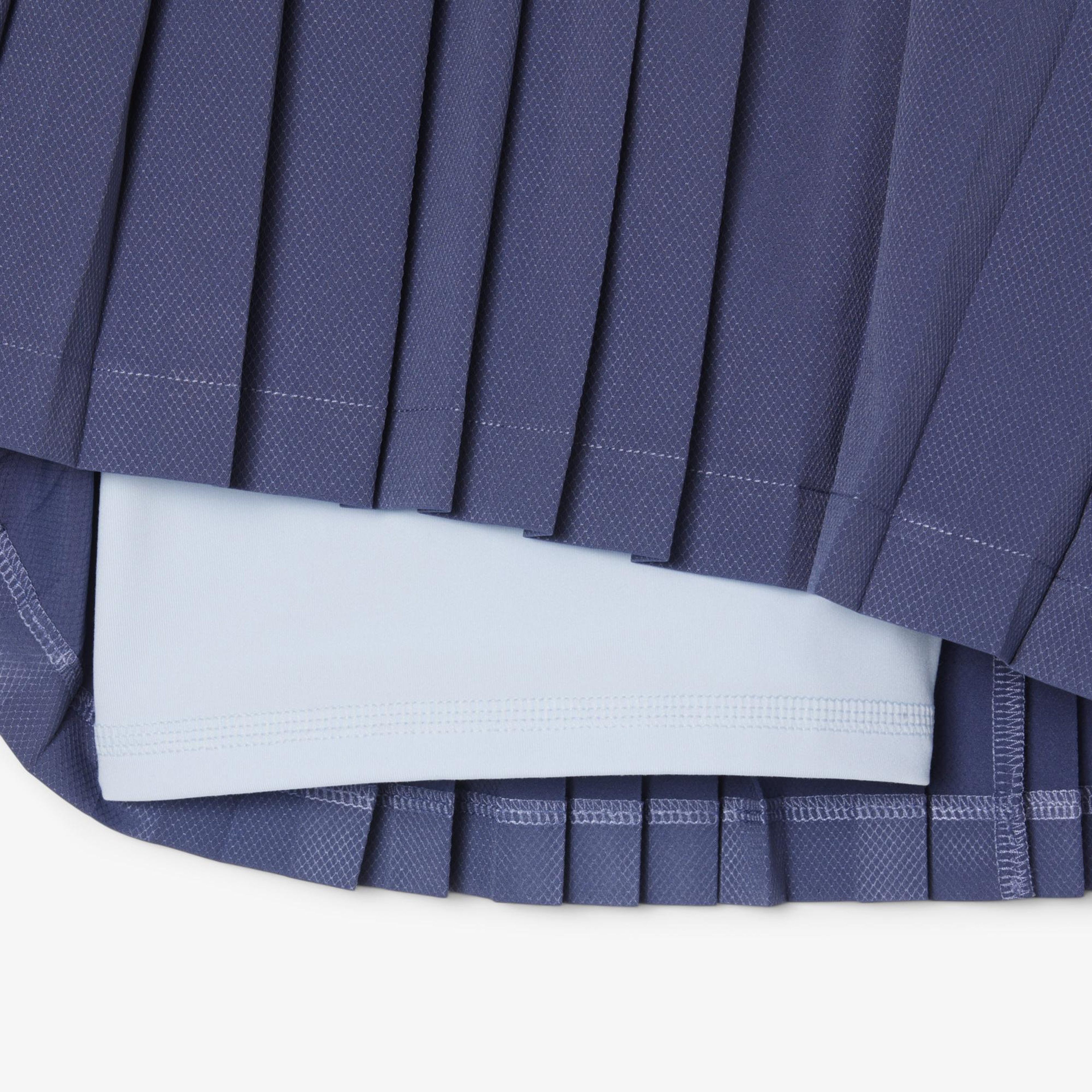Lacoste Kadın Flare Fit Pileli Lacivert Etek
