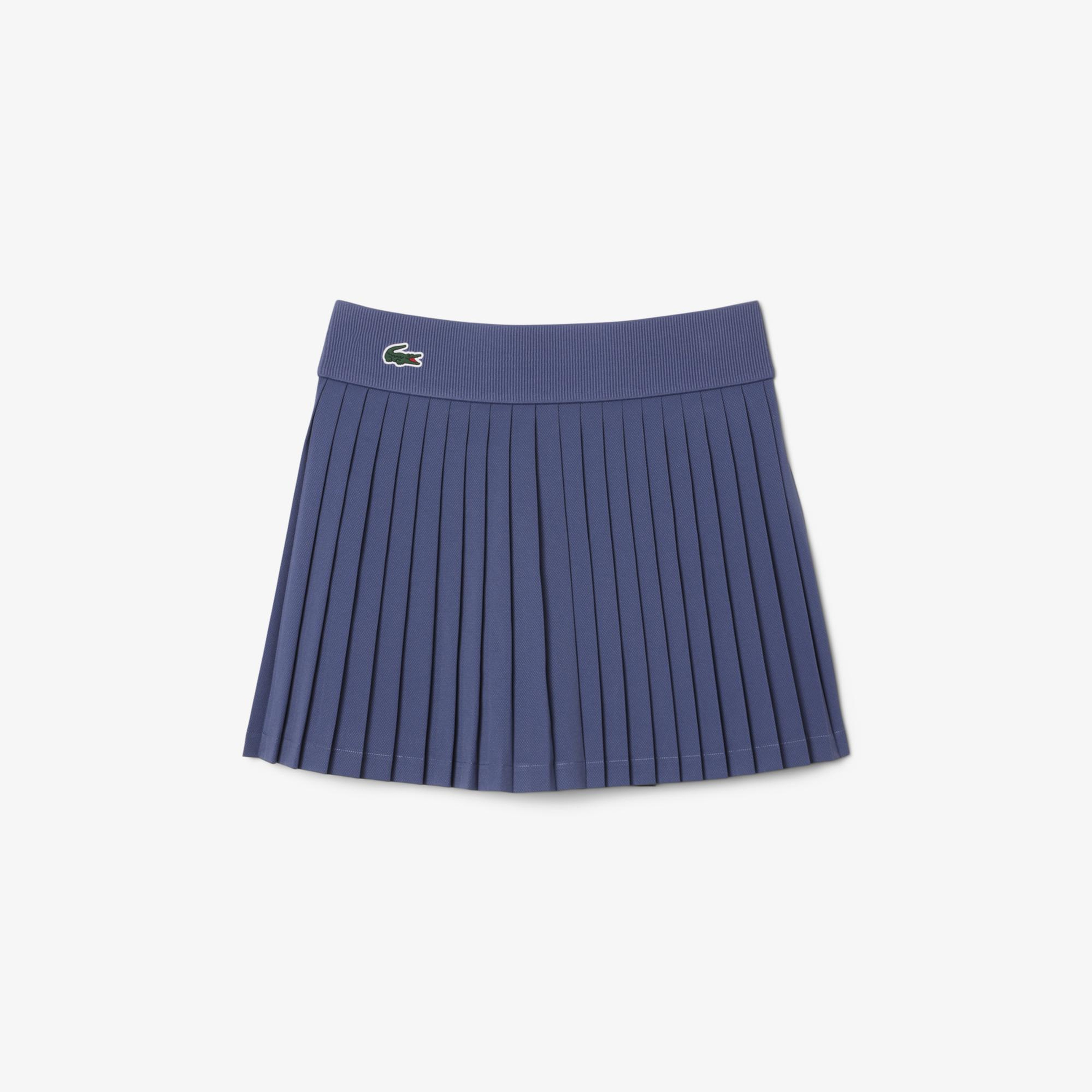Lacoste Kadın Flare Fit Pileli Lacivert Etek