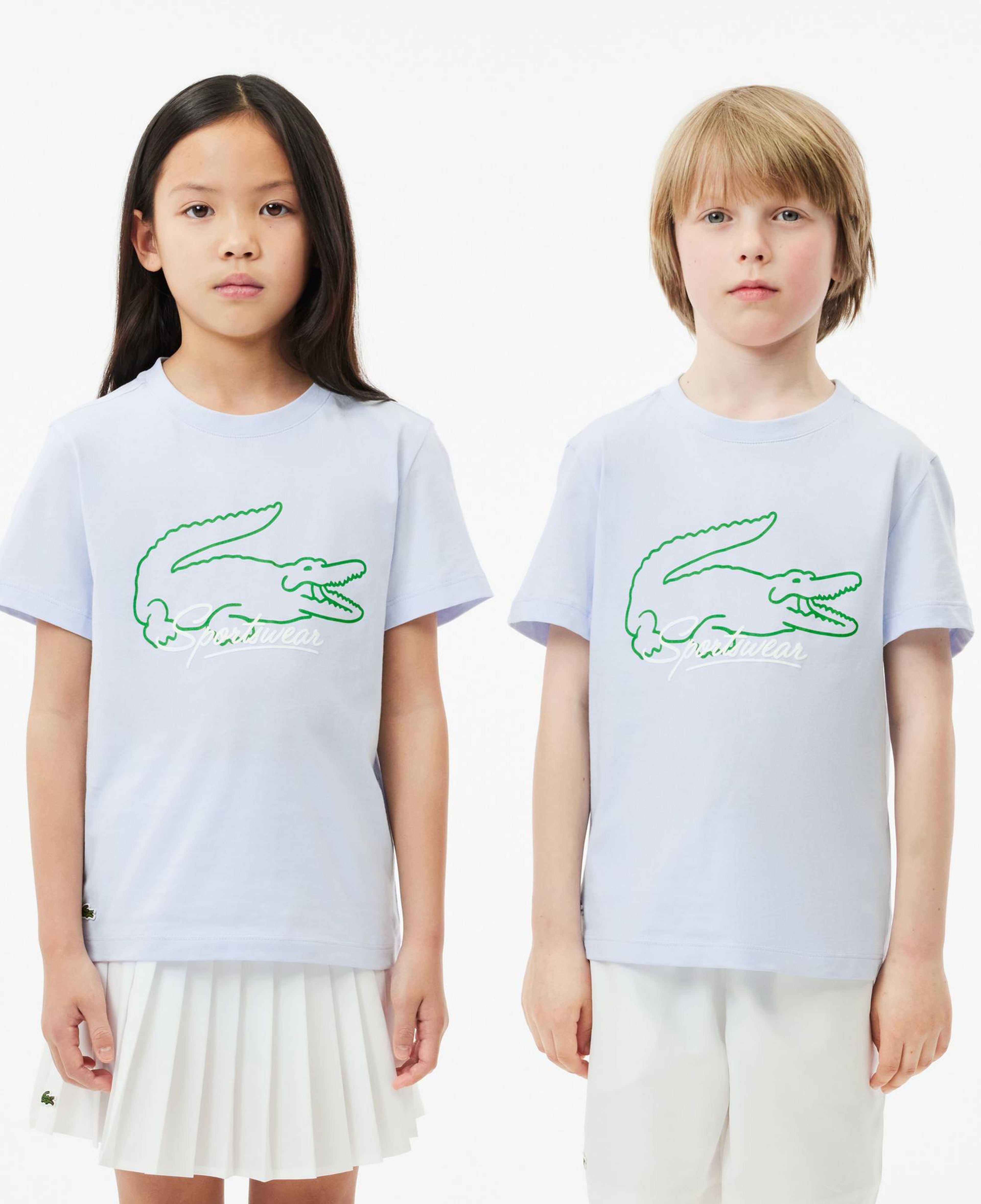 Lacoste Çocuk Bisiklet Yaka Baskılı Mavi T-Shirt