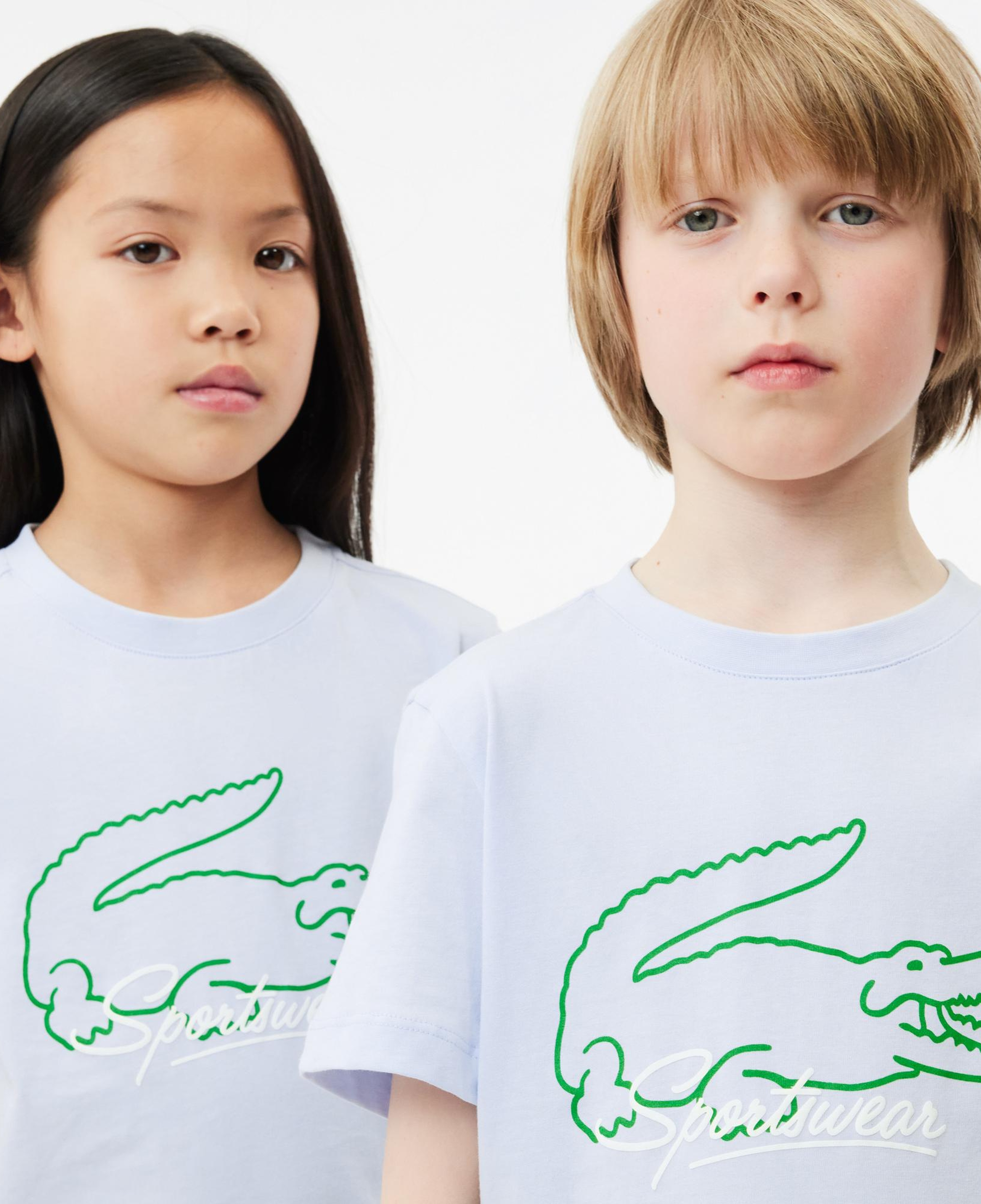 Lacoste Çocuk Bisiklet Yaka Baskılı Mavi T-Shirt