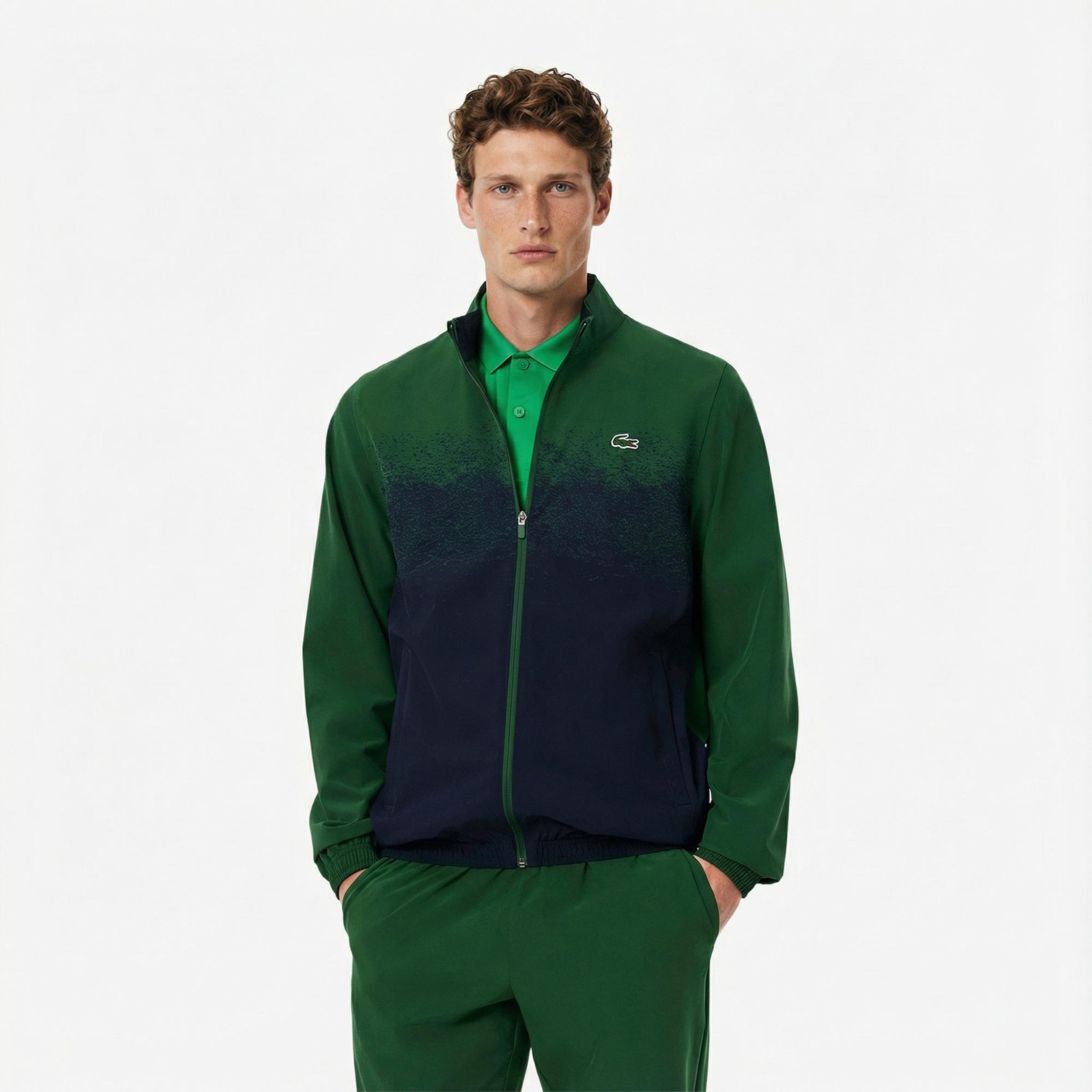 Lacoste Erkek Regular Fit Fermuarlı Renk Bloklu Yeşil Eşofman Takımı