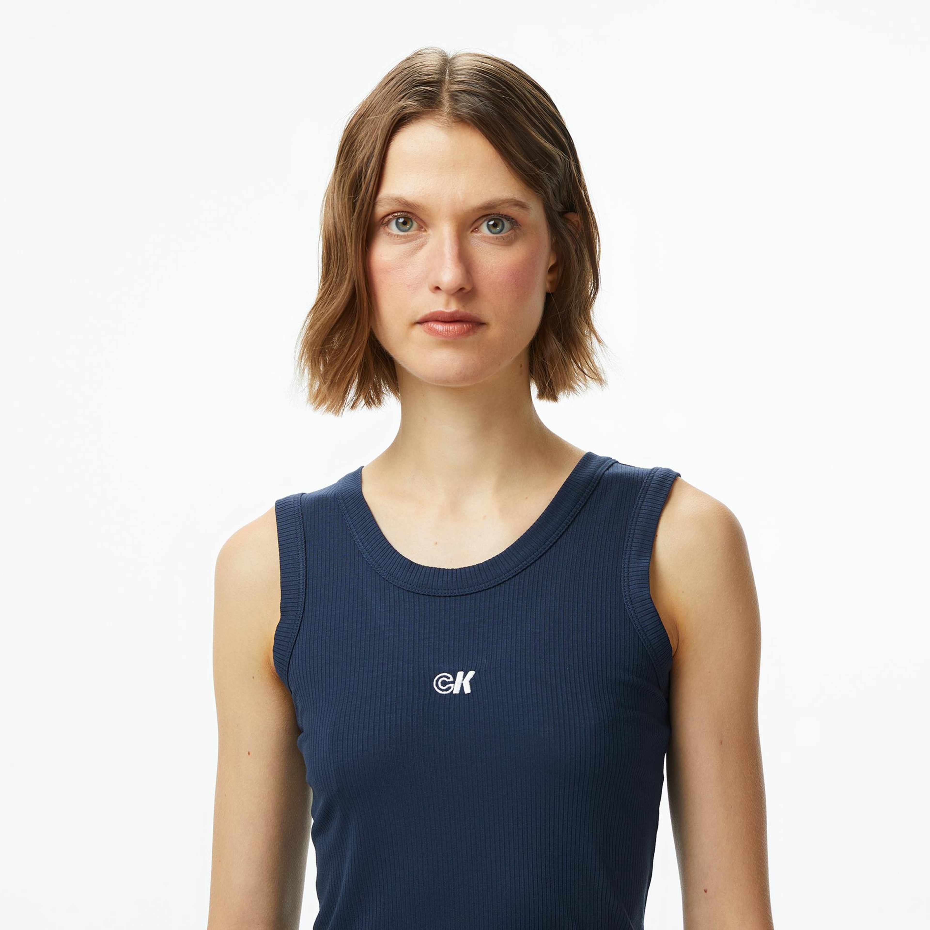 Calvin Klein Modal Tank Essential Kadın Lacivert T-Shirt