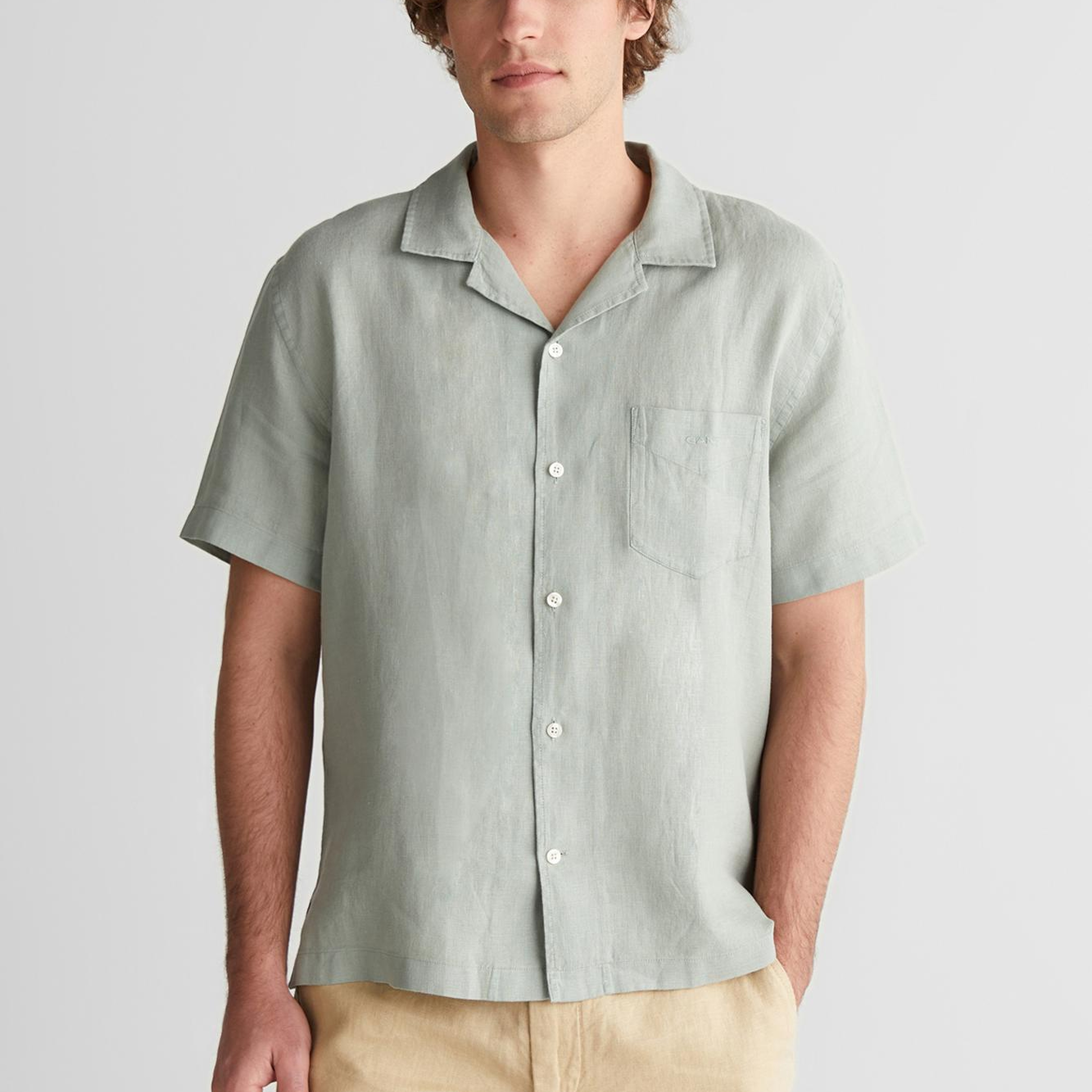 GANT Erkek Yeşil Düğmeli Yaka Gömlek