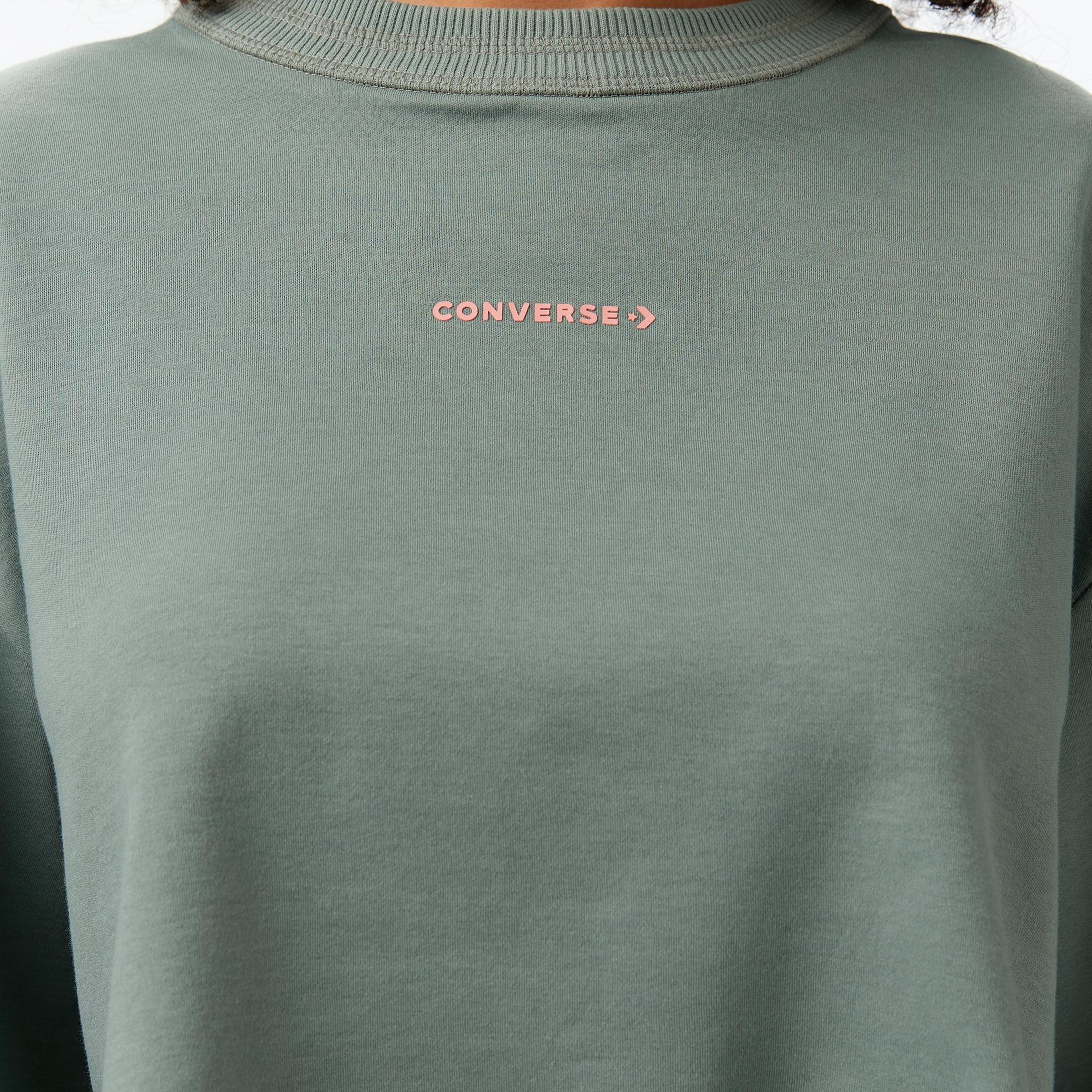 Converse Star Chevron Baskılı Kadın Yeşil T-Shirt