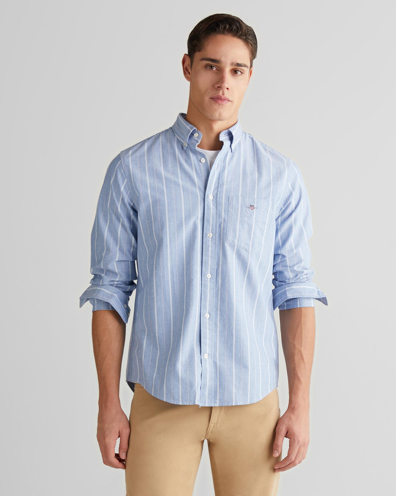 GANT Erkek Mavi Regular Fit Düğmeli Gömlek