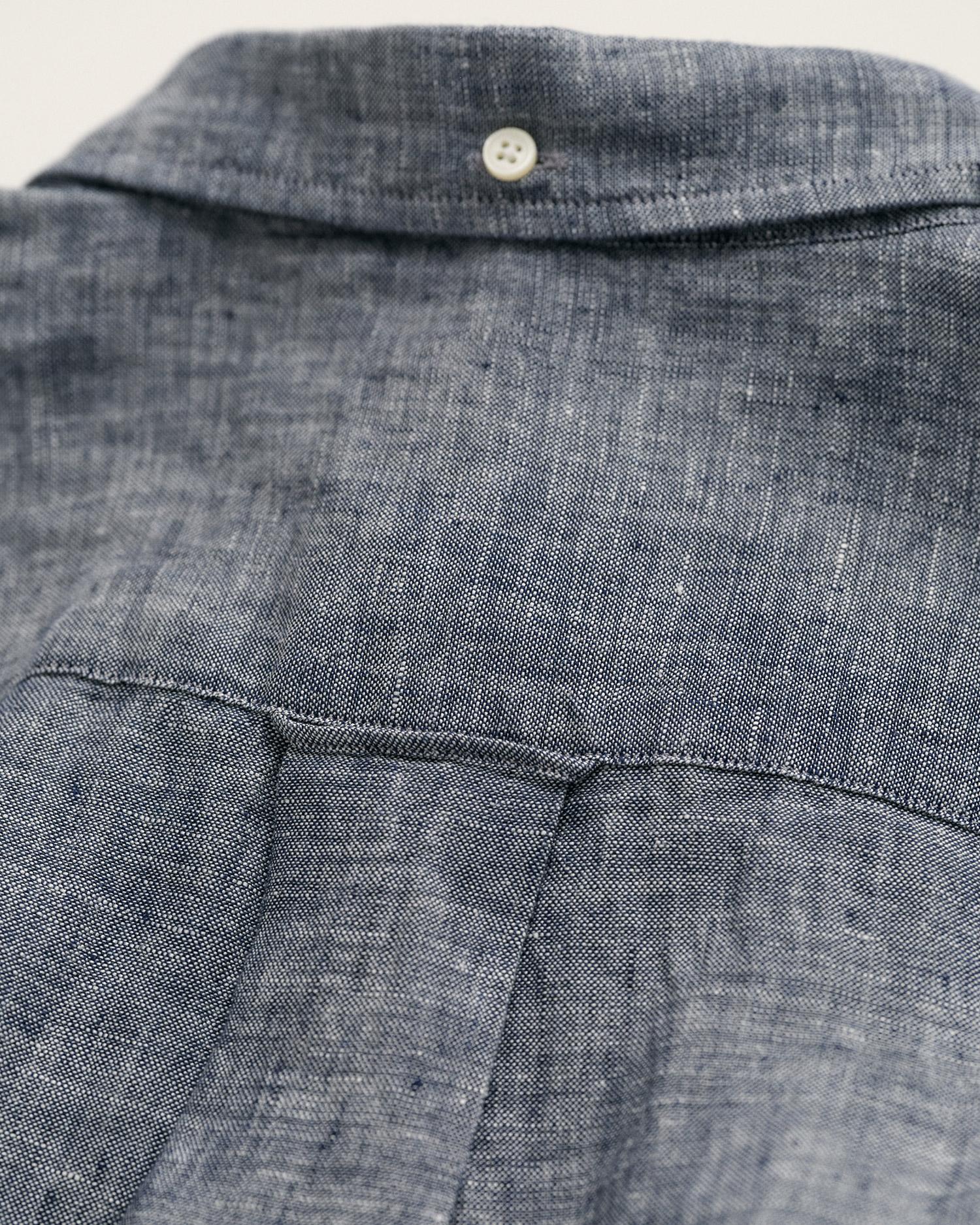 GANT Erkek Mavi Regular Fit Keten Gömlek