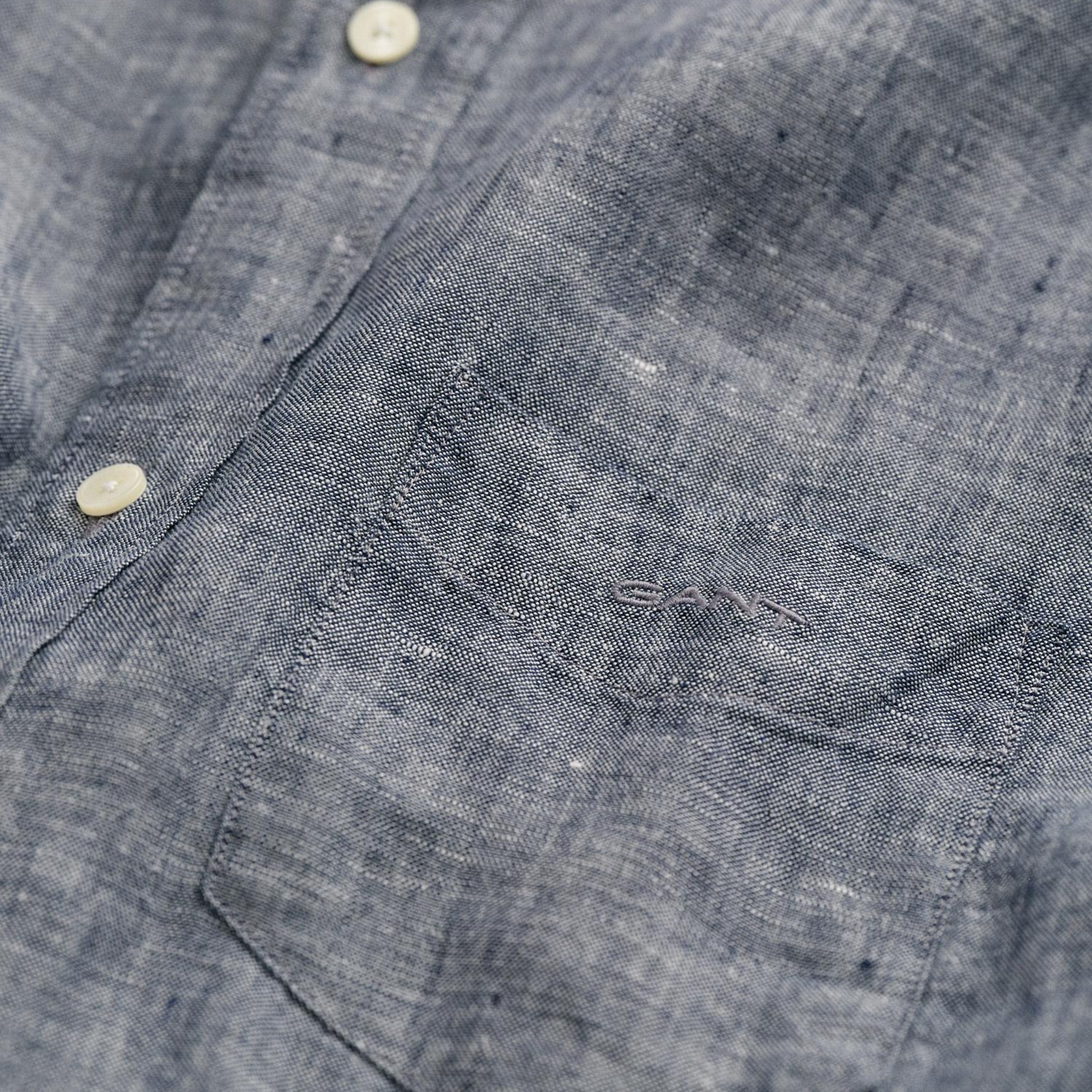 GANT Erkek Mavi Regular Fit Keten Gömlek