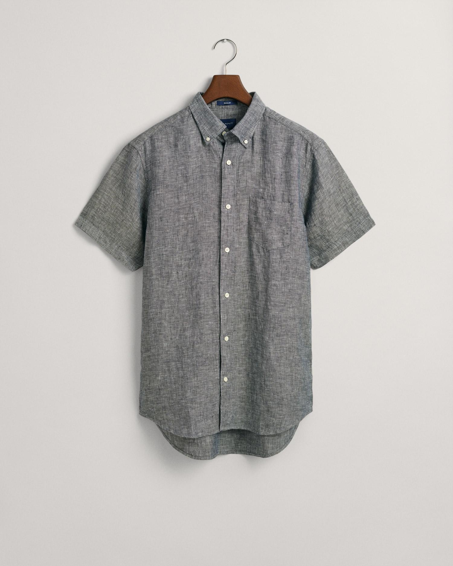 GANT Erkek Mavi Regular Fit Keten Gömlek