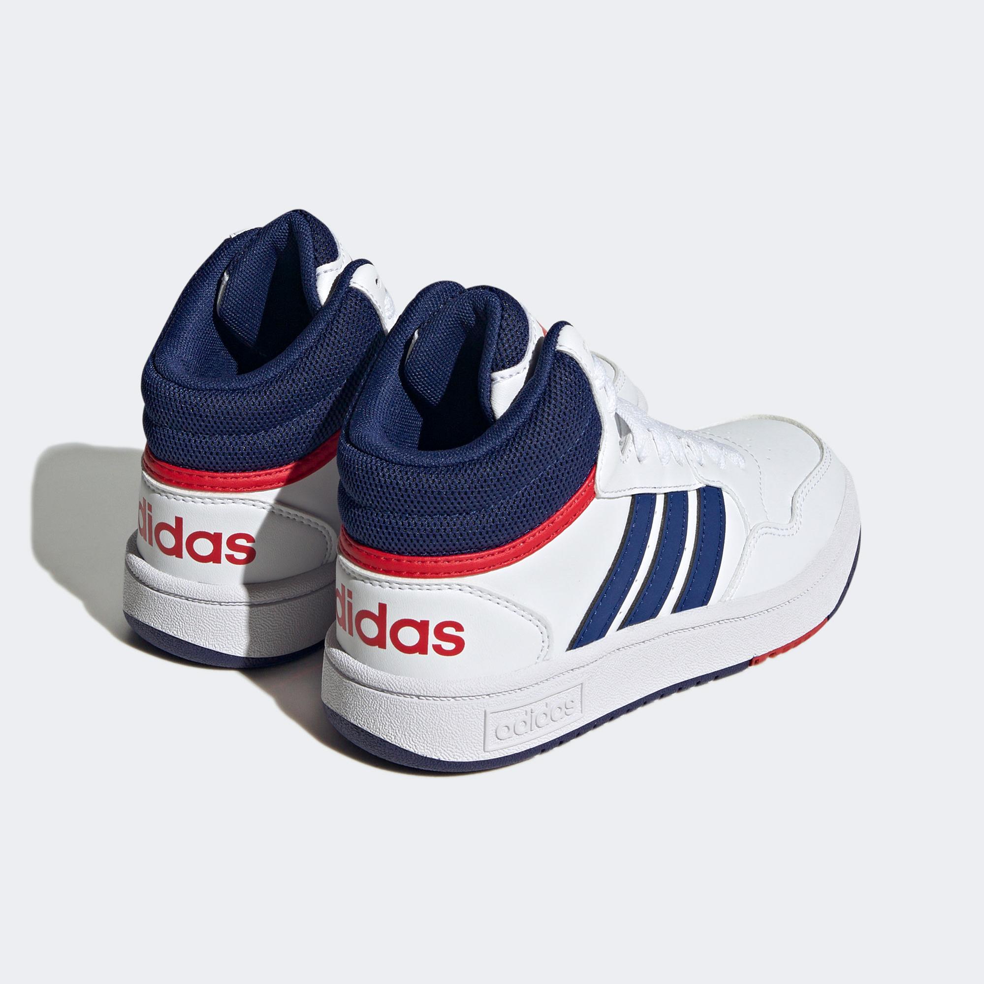 adidas Sportswear Hoops 3.0 Mid Çocuk Beyaz Spor Ayakkabı