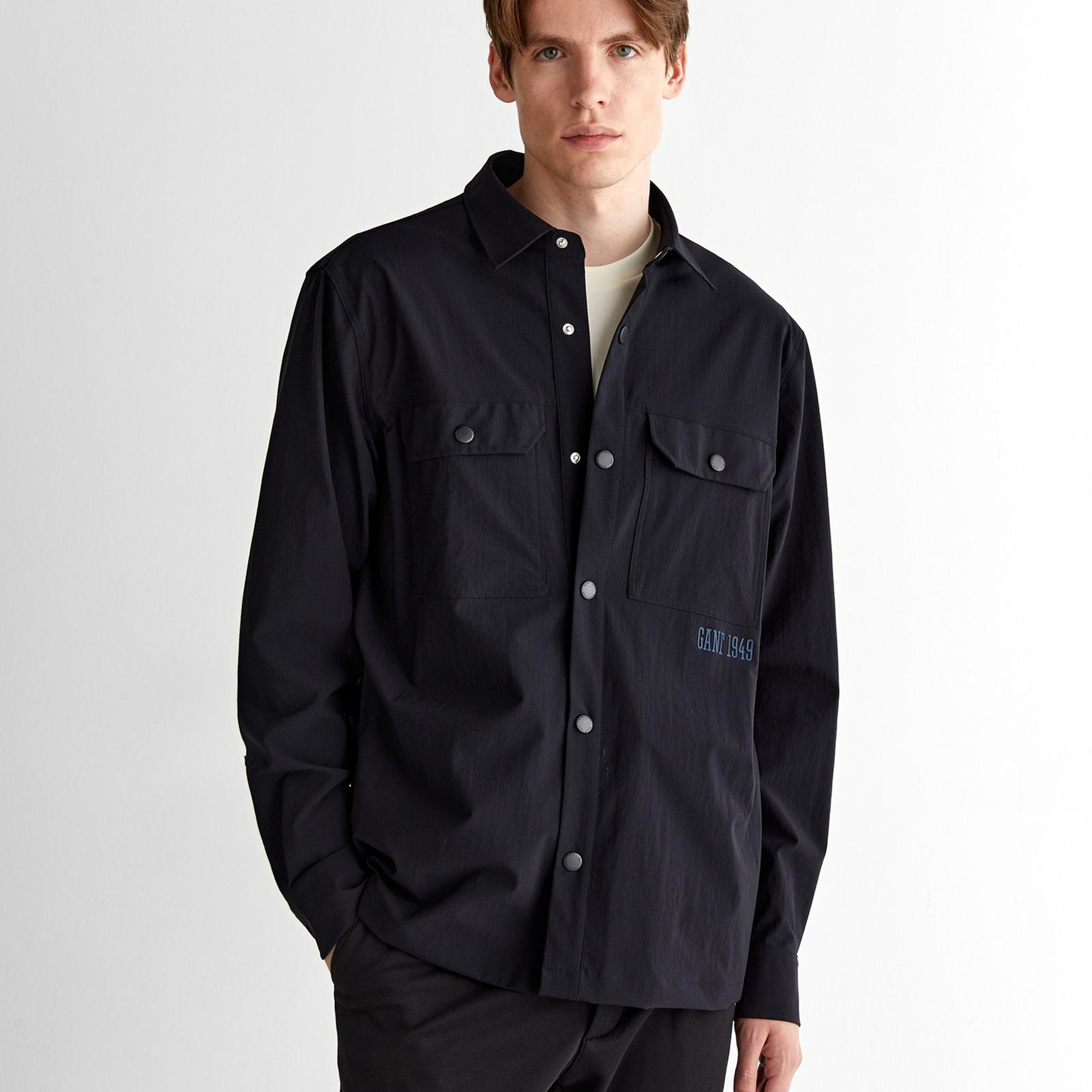 GANT Erkek Lacivert Relaxed Fit Klasik Yaka Gömlek