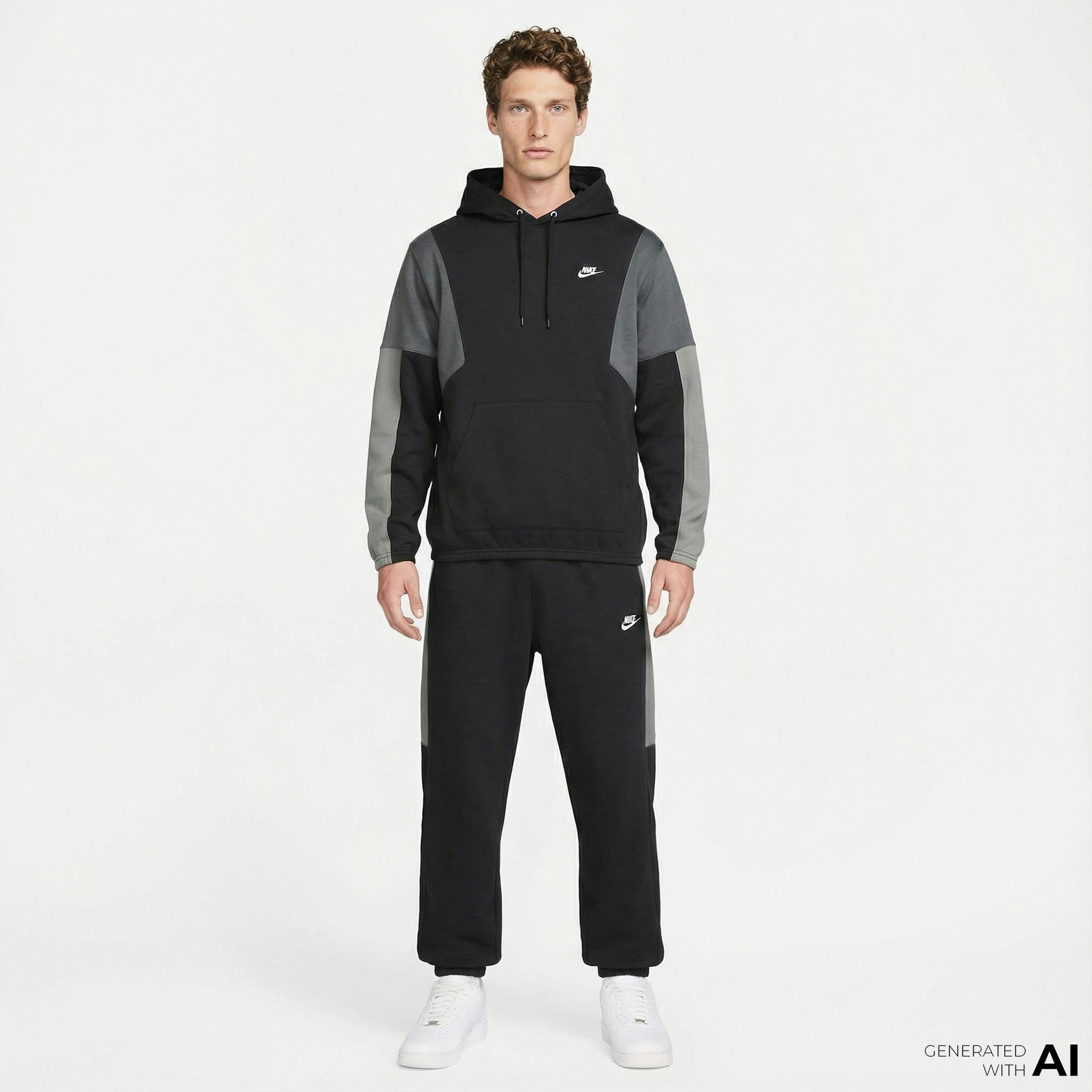 Nike Fleece Track Erkek Siyah Eşofman Takımı