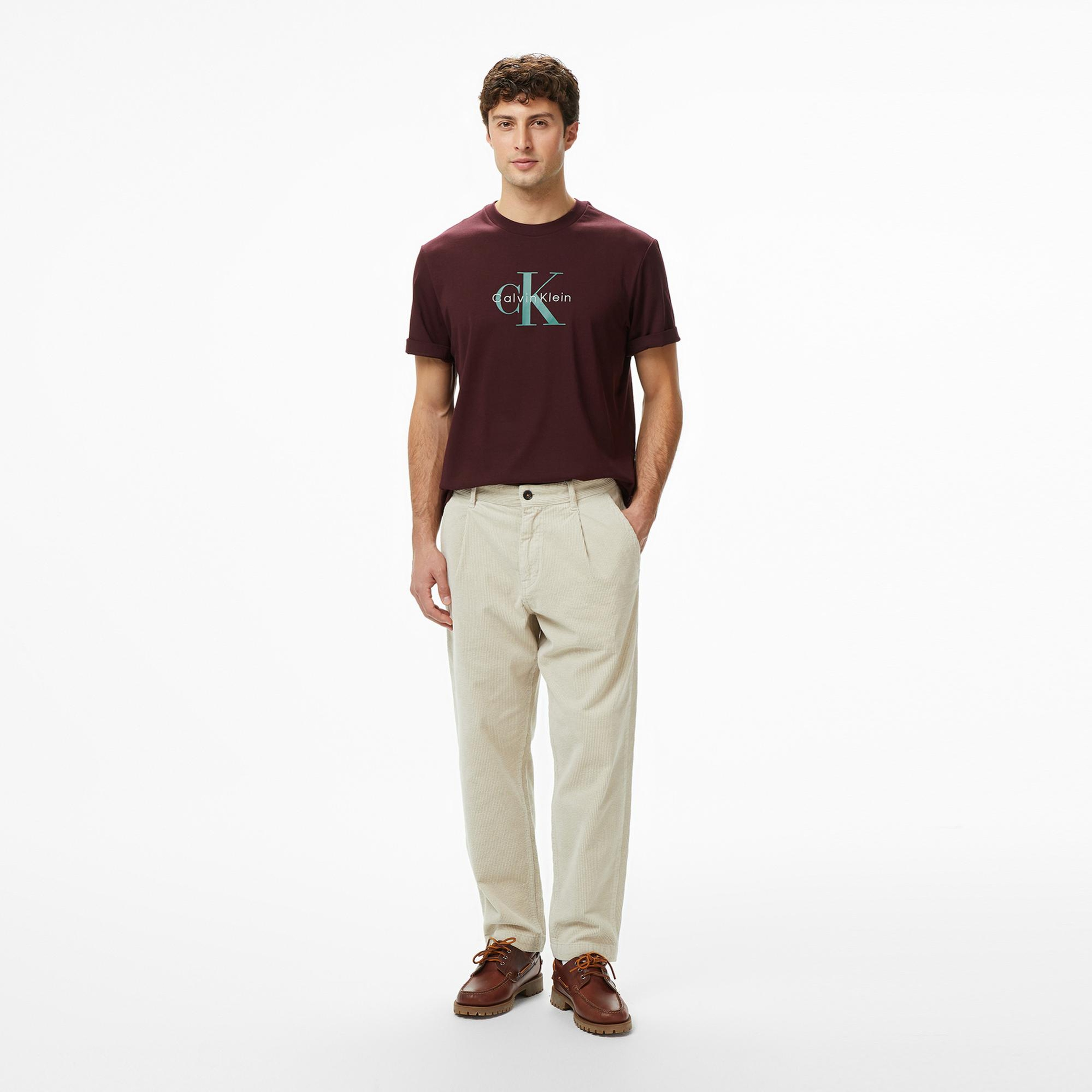 Calvin Klein Hero Monologo Erkek Bordo T-Shirt