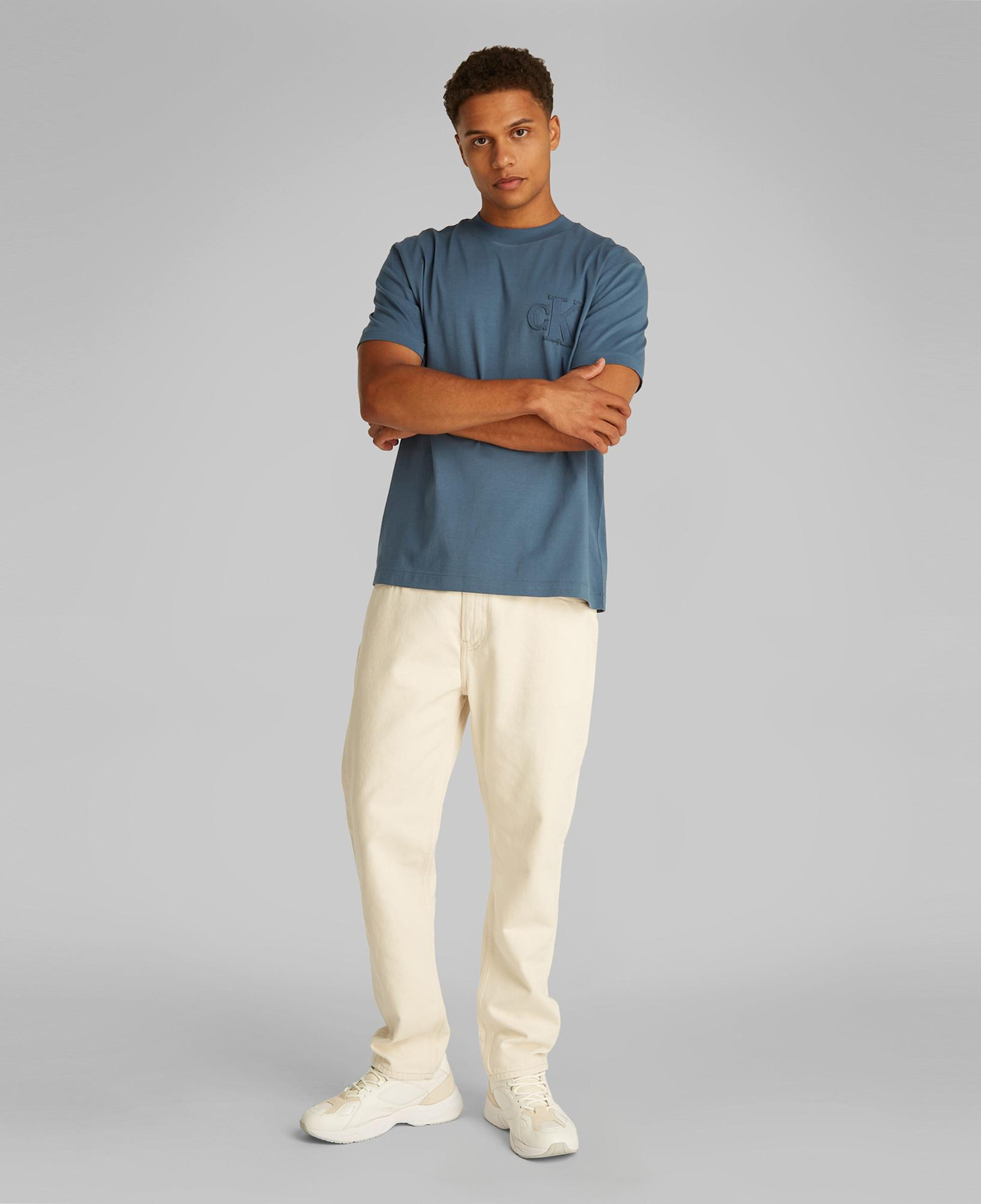 Calvin Klein Applique Erkek Mavi T-Shirt