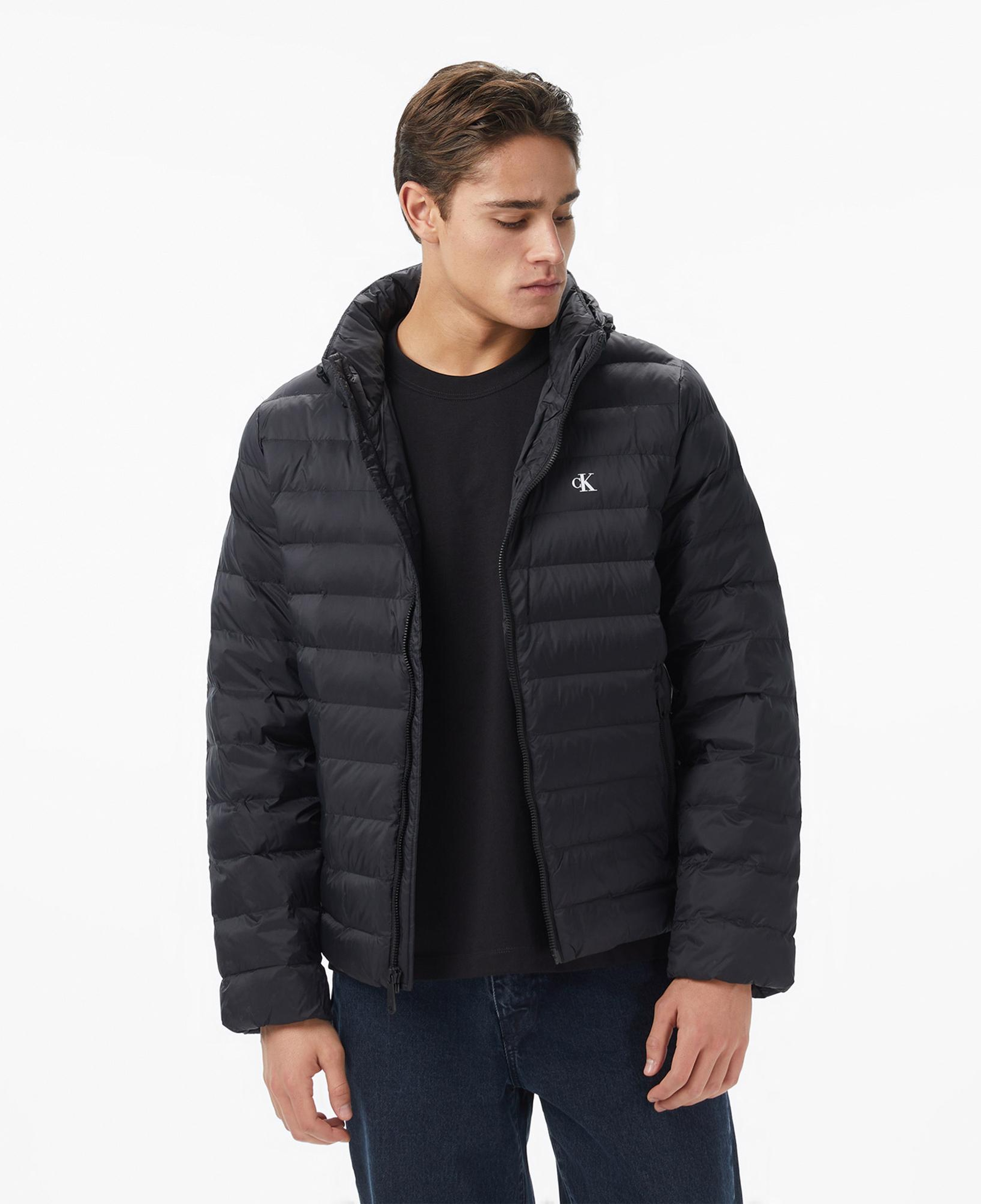Calvin Klein Nylon Hooded Puffer Erkek Siyah Mont