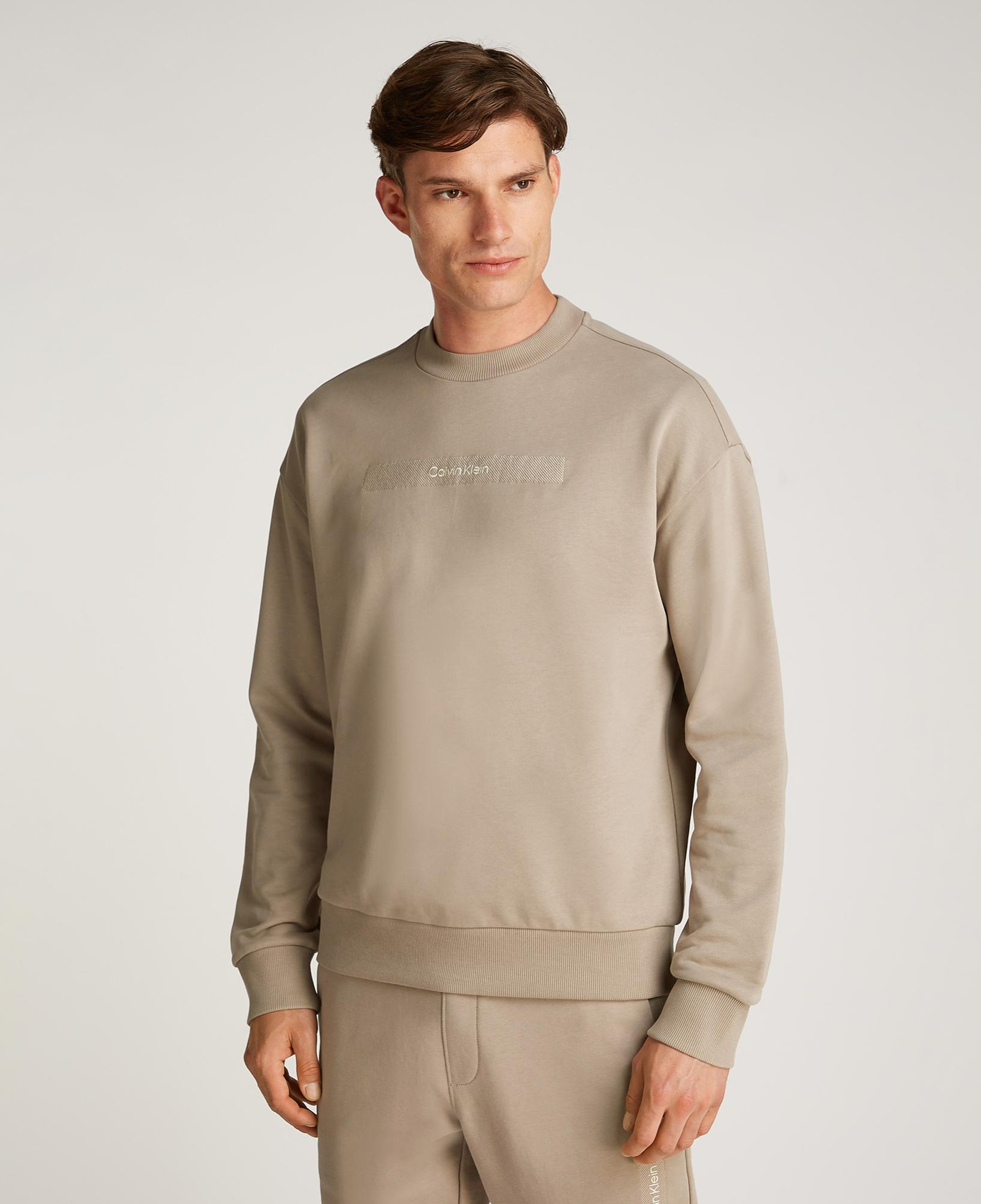 Calvin Klein Structured Embroidery Erkek Bej Sweatshirt