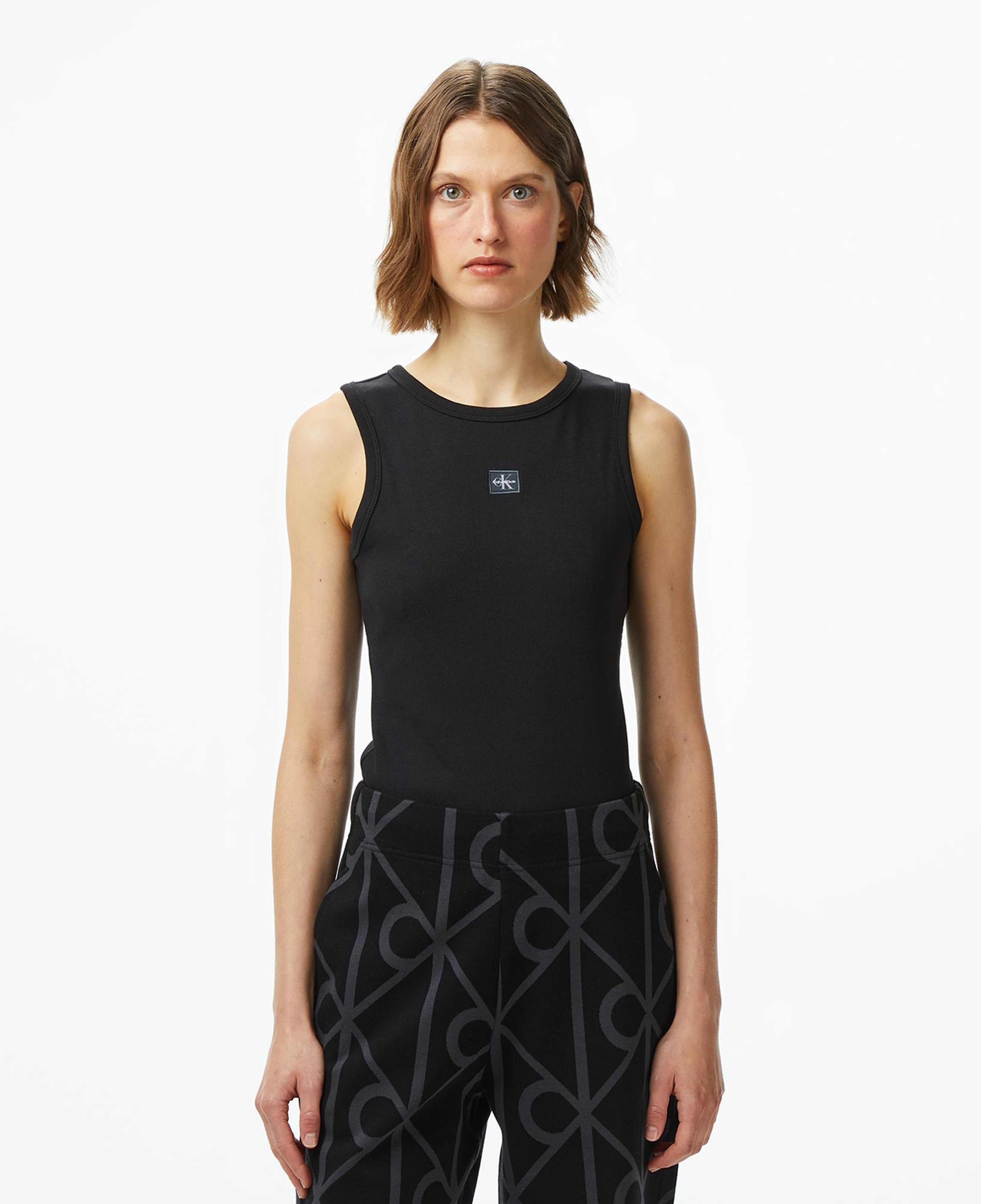 Calvin Klein Woven Label Kadın Siyah T-Shirt